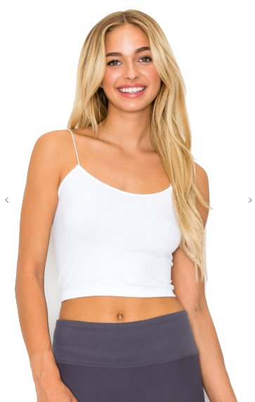 Thin Strap Crop Top White - Model Express VancouverClothing