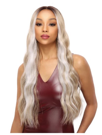 Transparent Lace Beach Wave Long Wig - Ash Blonde/Money Piece - Model Express VancouverAccessories