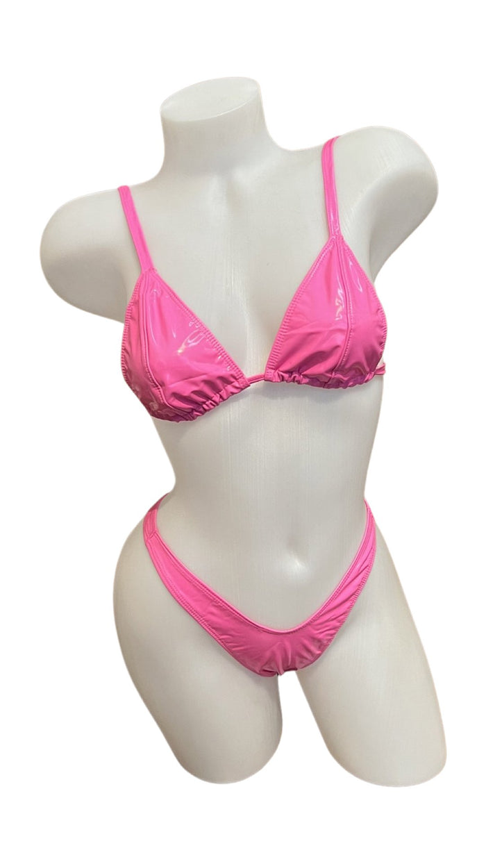 Vinyl Bikini - Hot Pink - Model Express VancouverLingerie