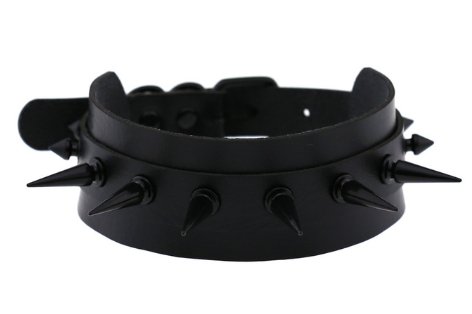 Wide Black Spike Choker - Model Express VancouverAccessories