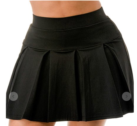 Wide Pleat Mini Skirt Black - Model Express Vancouver