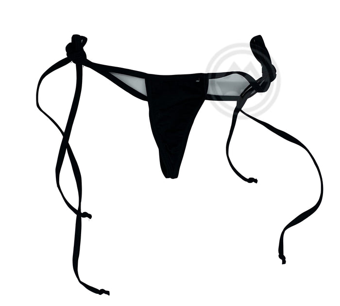 Y-Back G-string with Side Ties - Black - Model Express VancouverLingerie