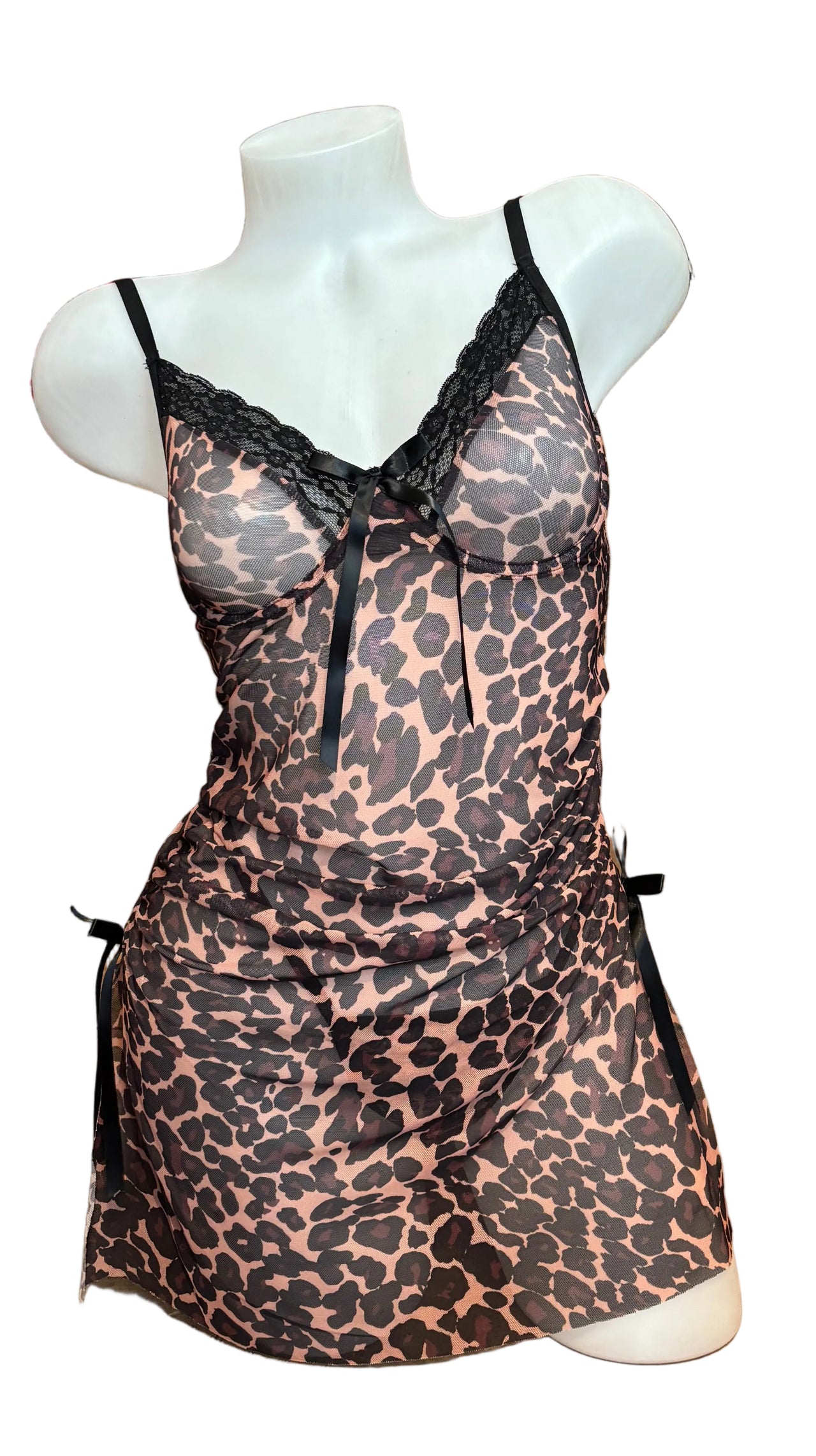 Mesh Leopard Underwire Dress
