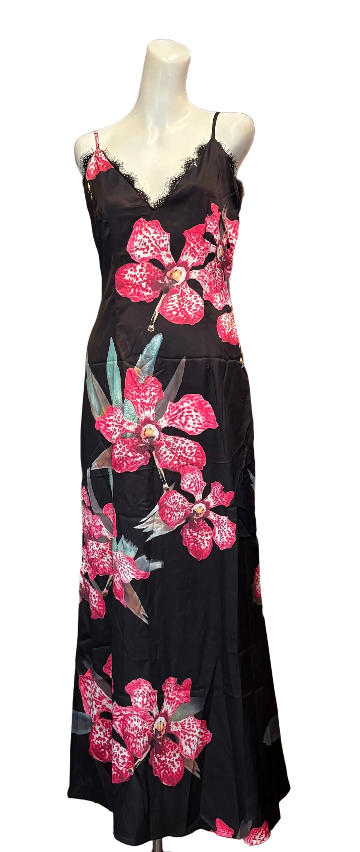 Orchid Satin Maxi Dress