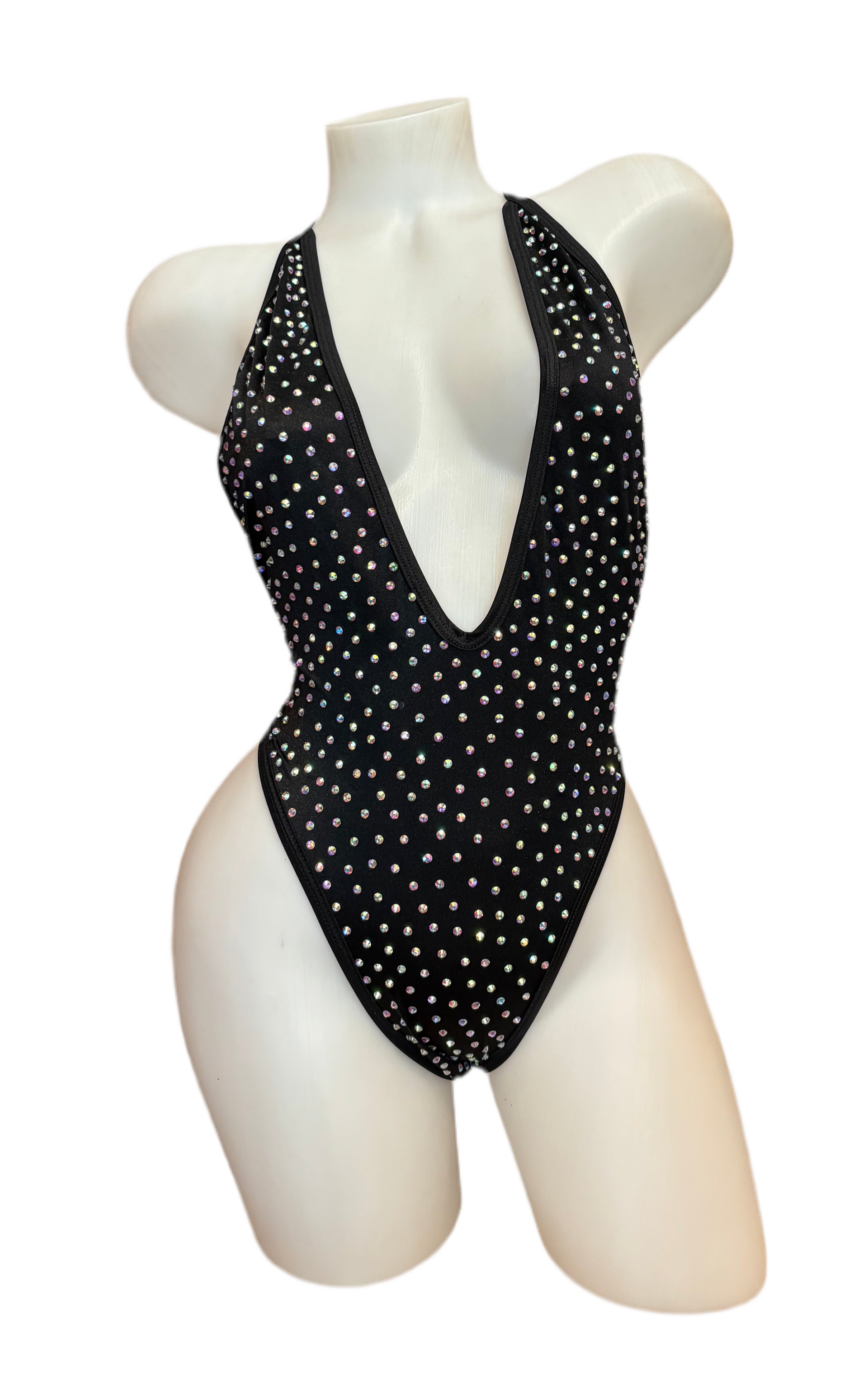 Rhinestone Bodysuit Black - Model Express Vancouver
