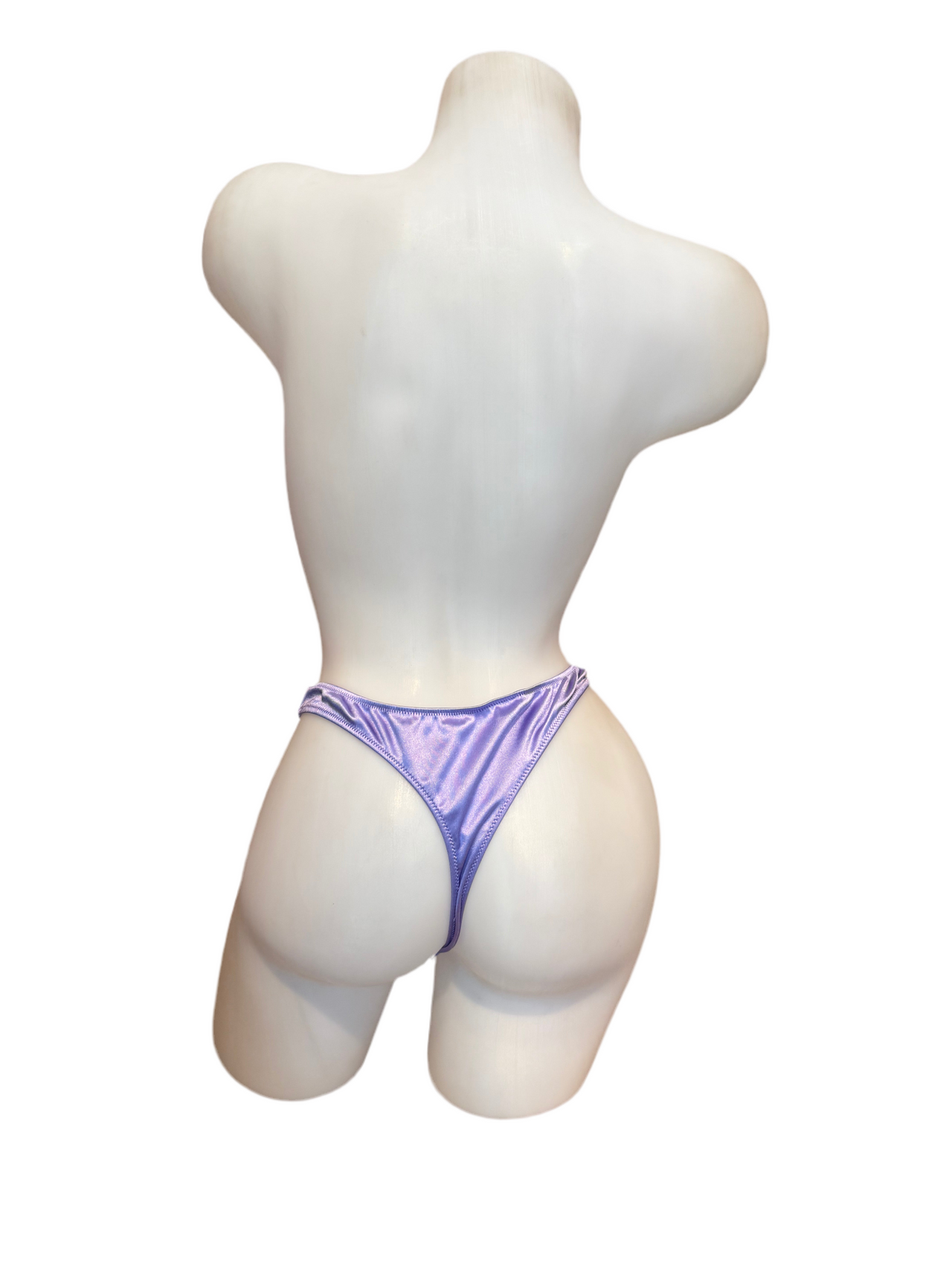 Glossy T-Back Thong No Clip - Lavender