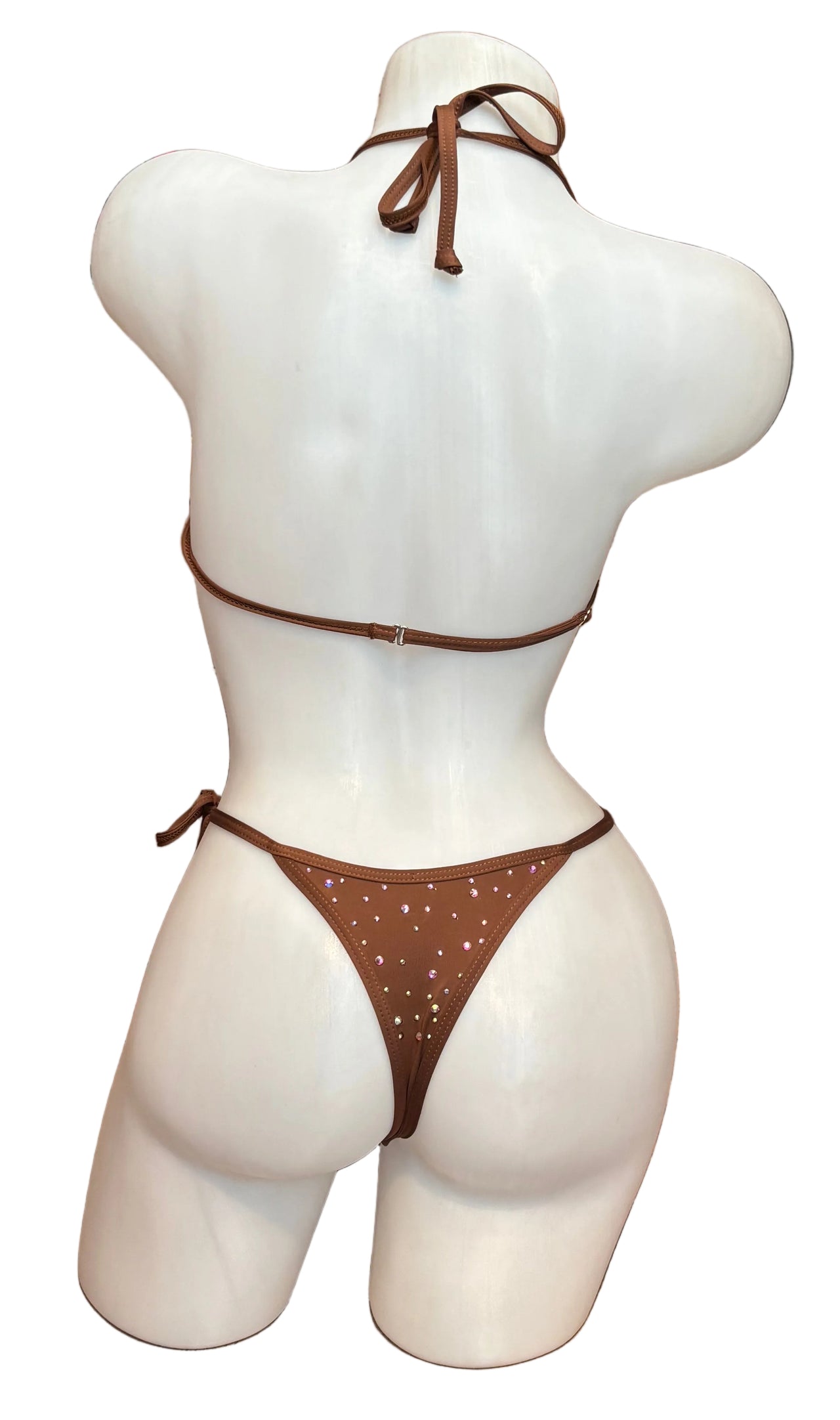 Crystal Skinny Top and Tie Bottoms Brown