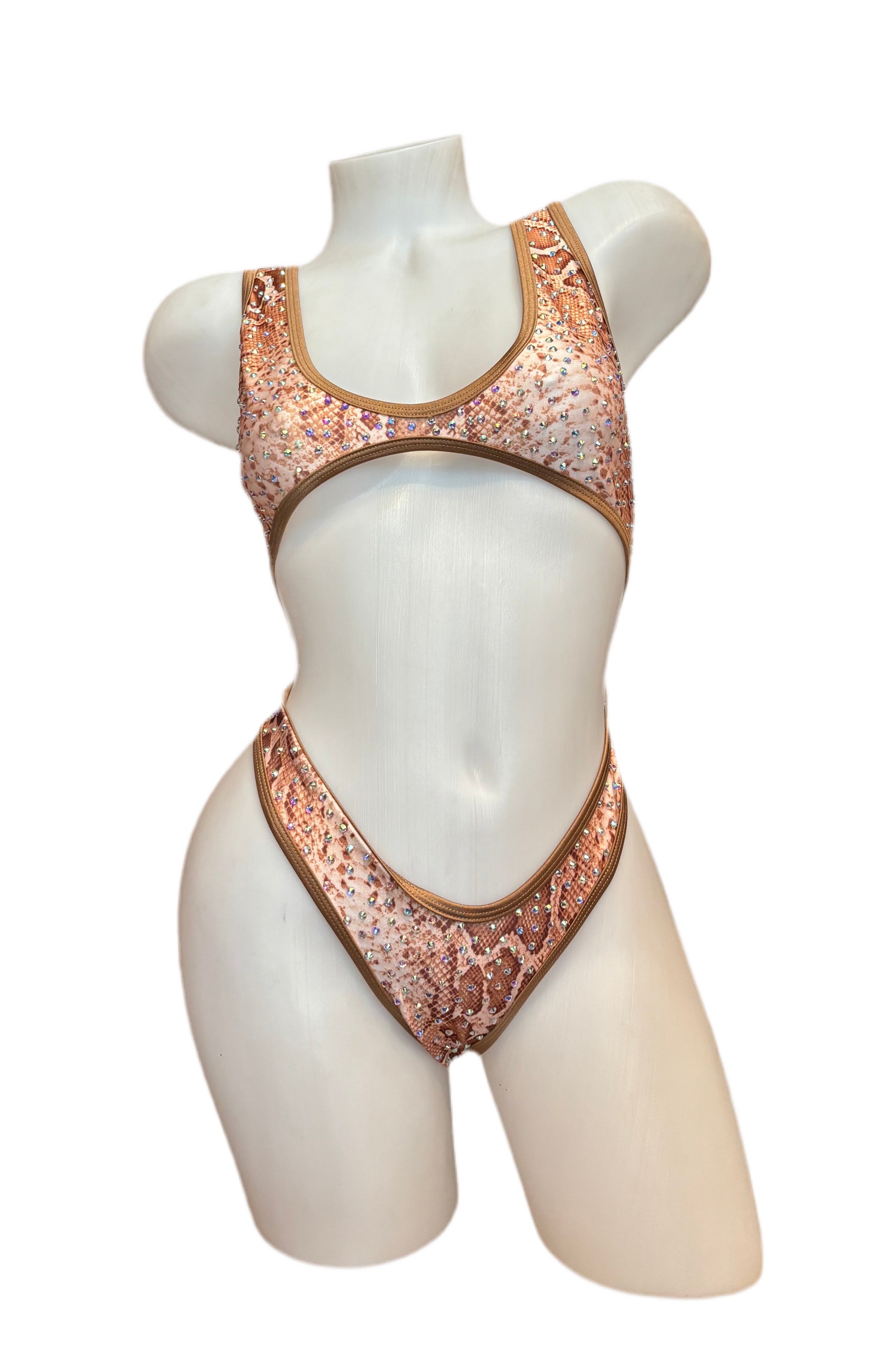 Rhinestone Bralette One Piece Snake - Model Express Vancouver