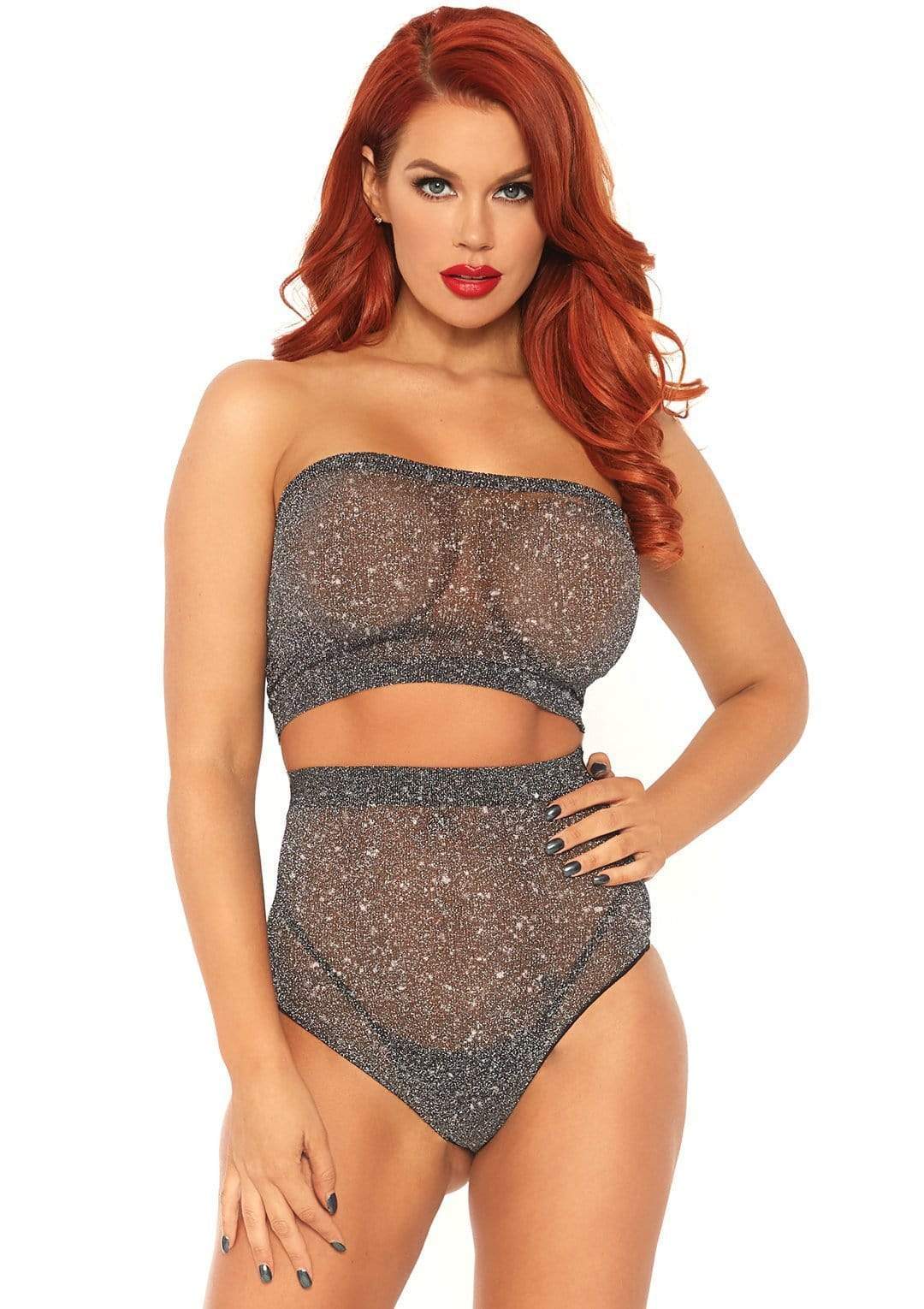 2 PC. Lurex Shimmer Spandex Strapless - Model Express VancouverLingerie