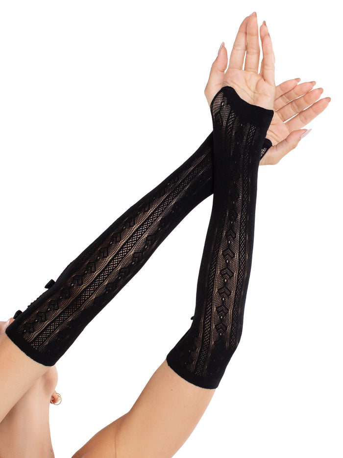 Sweetheart Striped Keyhole Arm Warmers - Model Express Vancouver