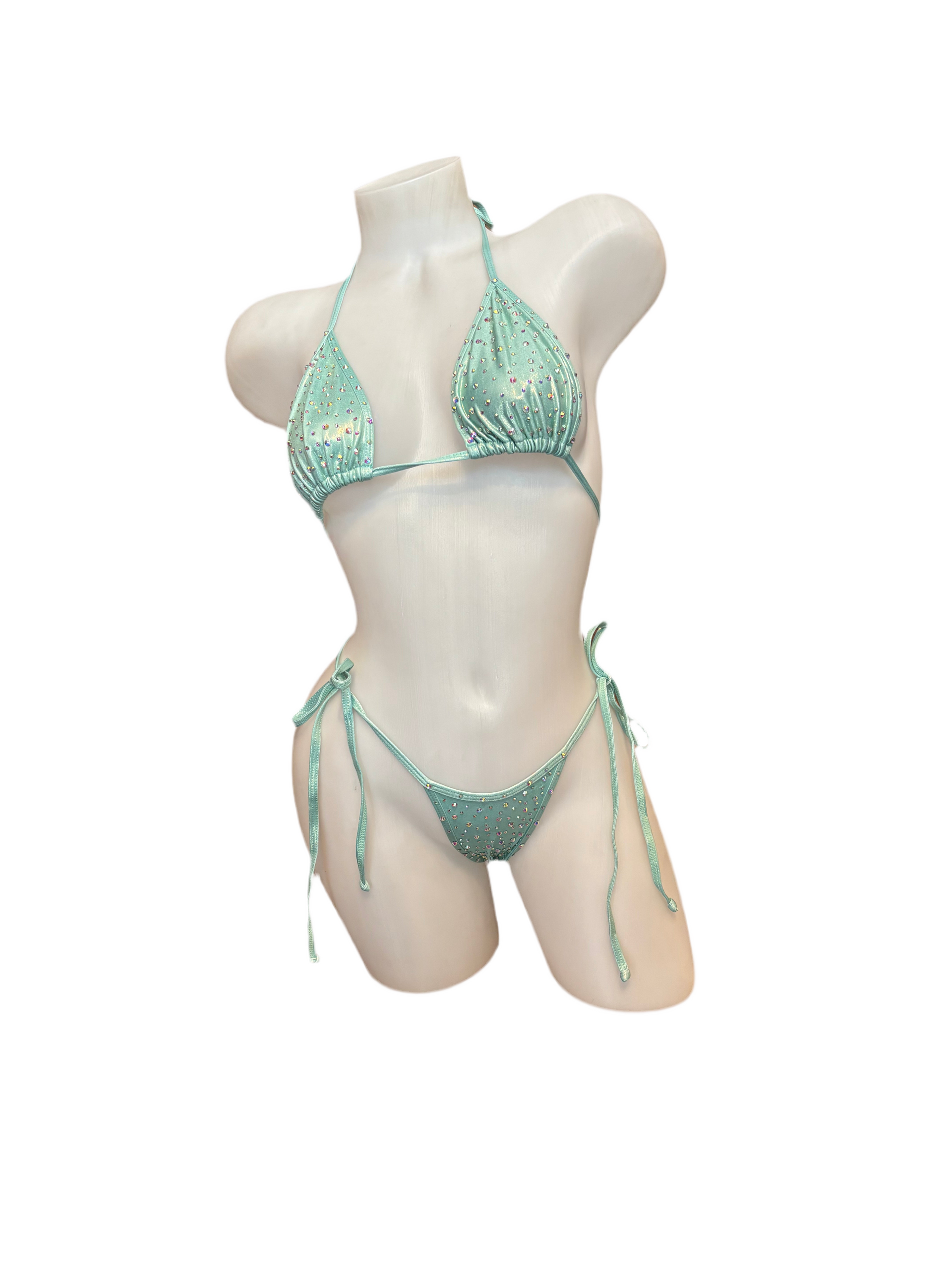 Crystal Fun Tie Bikini Set Mint - Model Express Vancouver