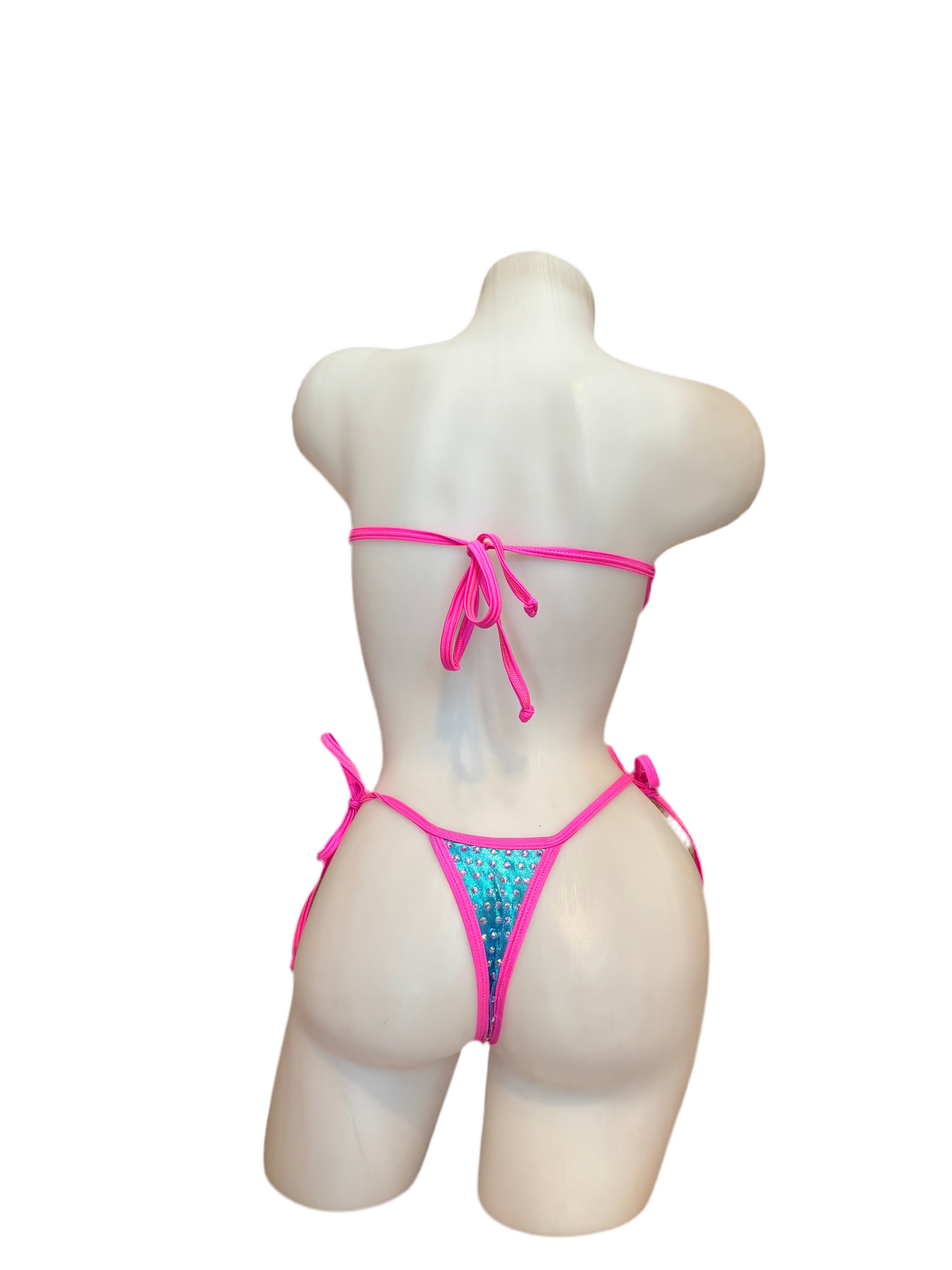 Rhinestone Tie Bandeau Metallic Rainbow Sherbert - Model Express Vancouver