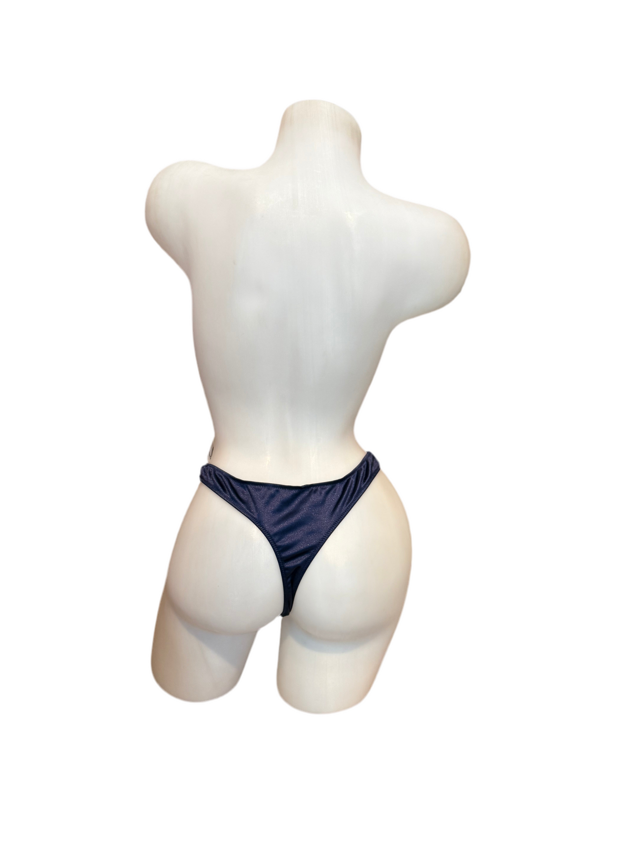 Glossy T-Back Thong No Clip - Navy