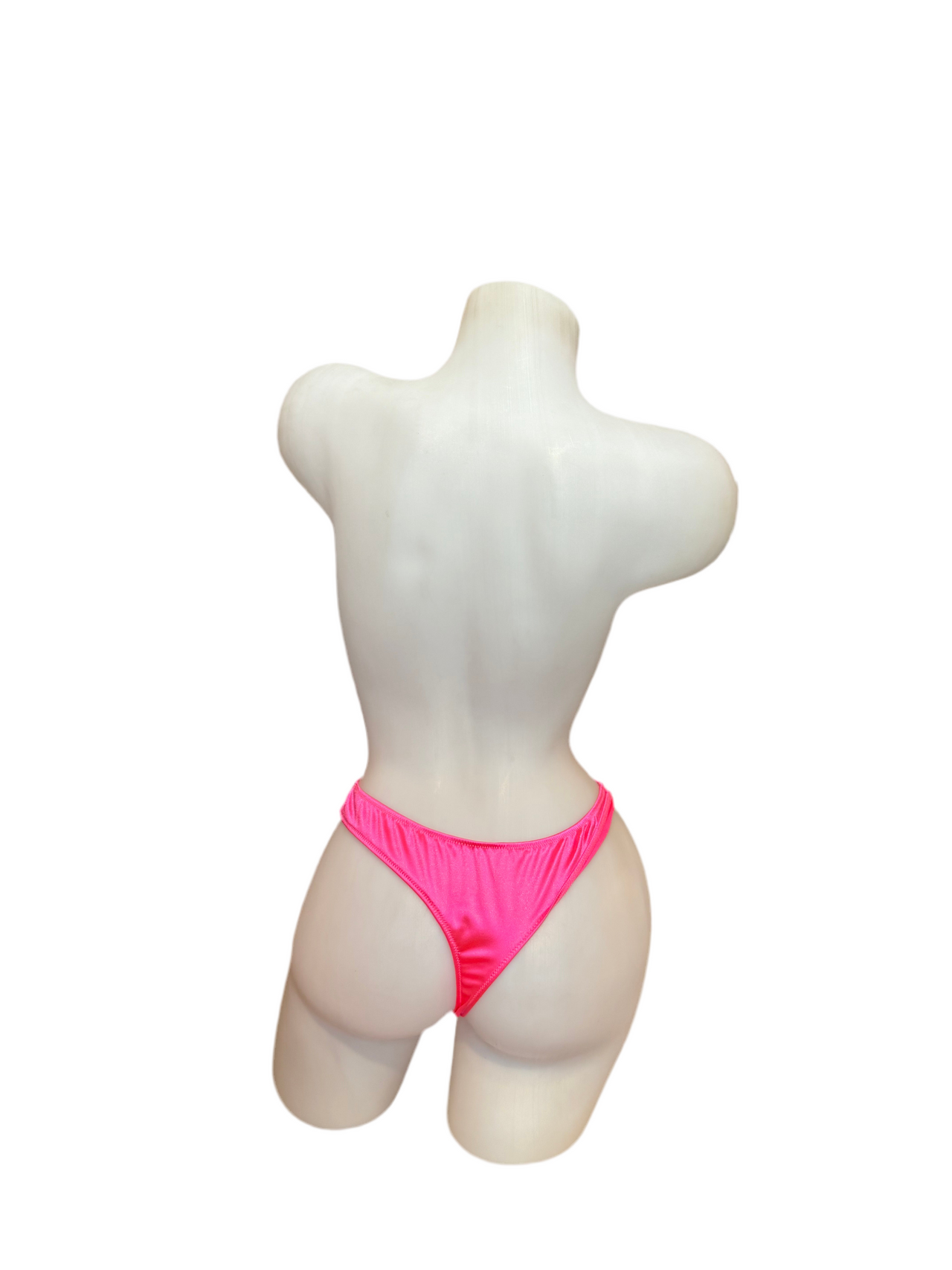 Glossy T-Back Thong No Clip - Neon Pink