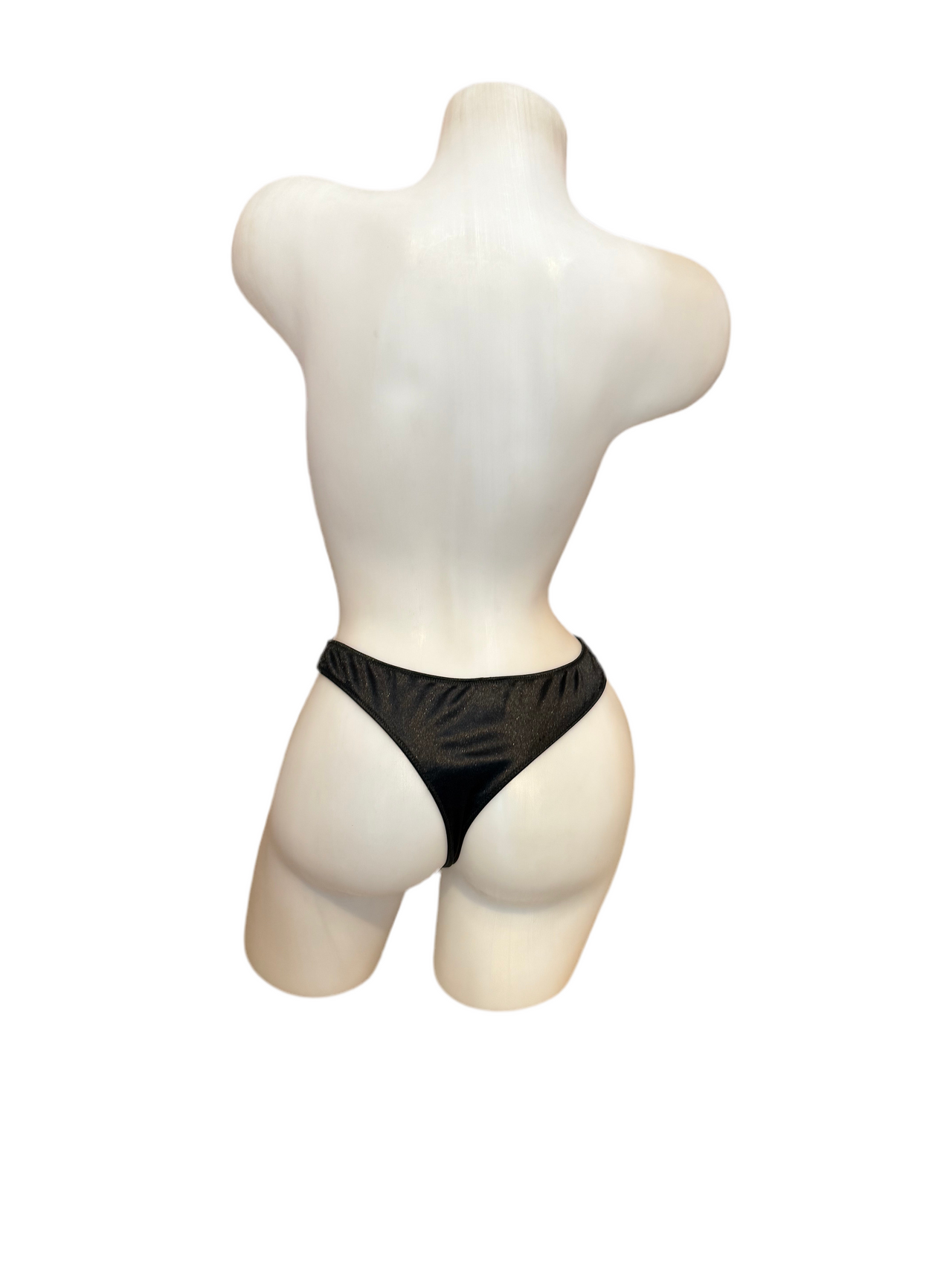 Glossy T-Back Thong No Clip - Black