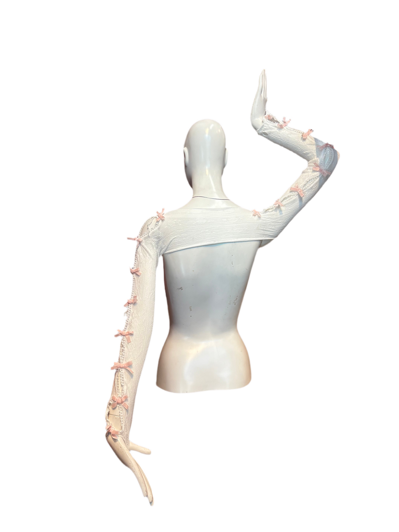 Lace Shrug White/Pink