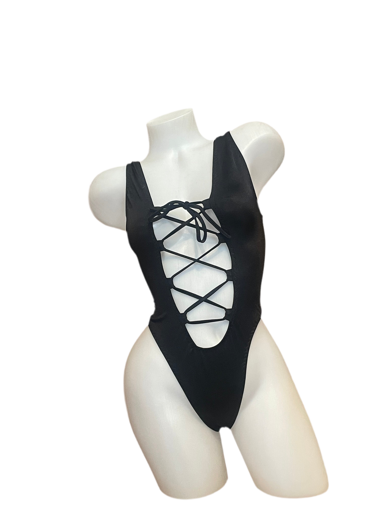Lace Up Bodysuit Black