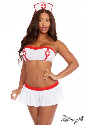 4PC Bandeau Top Nurse Costume - Model Express VancouverLingerie