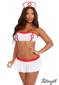 4PC Bandeau Top Nurse Costume - Model Express VancouverLingerie