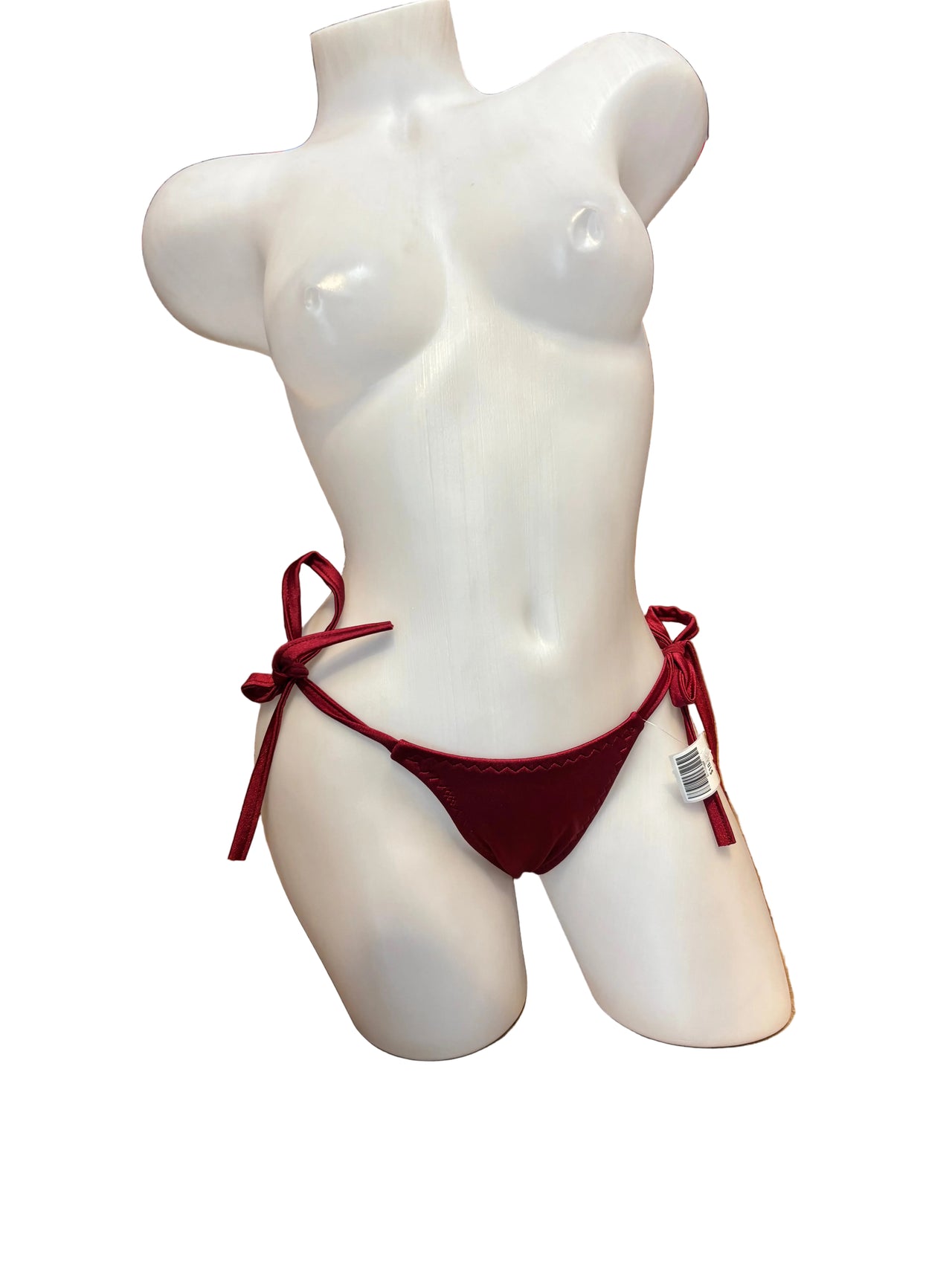 Scrunch Back Tie Sides Thong Burgundy - Model Express Vancouver