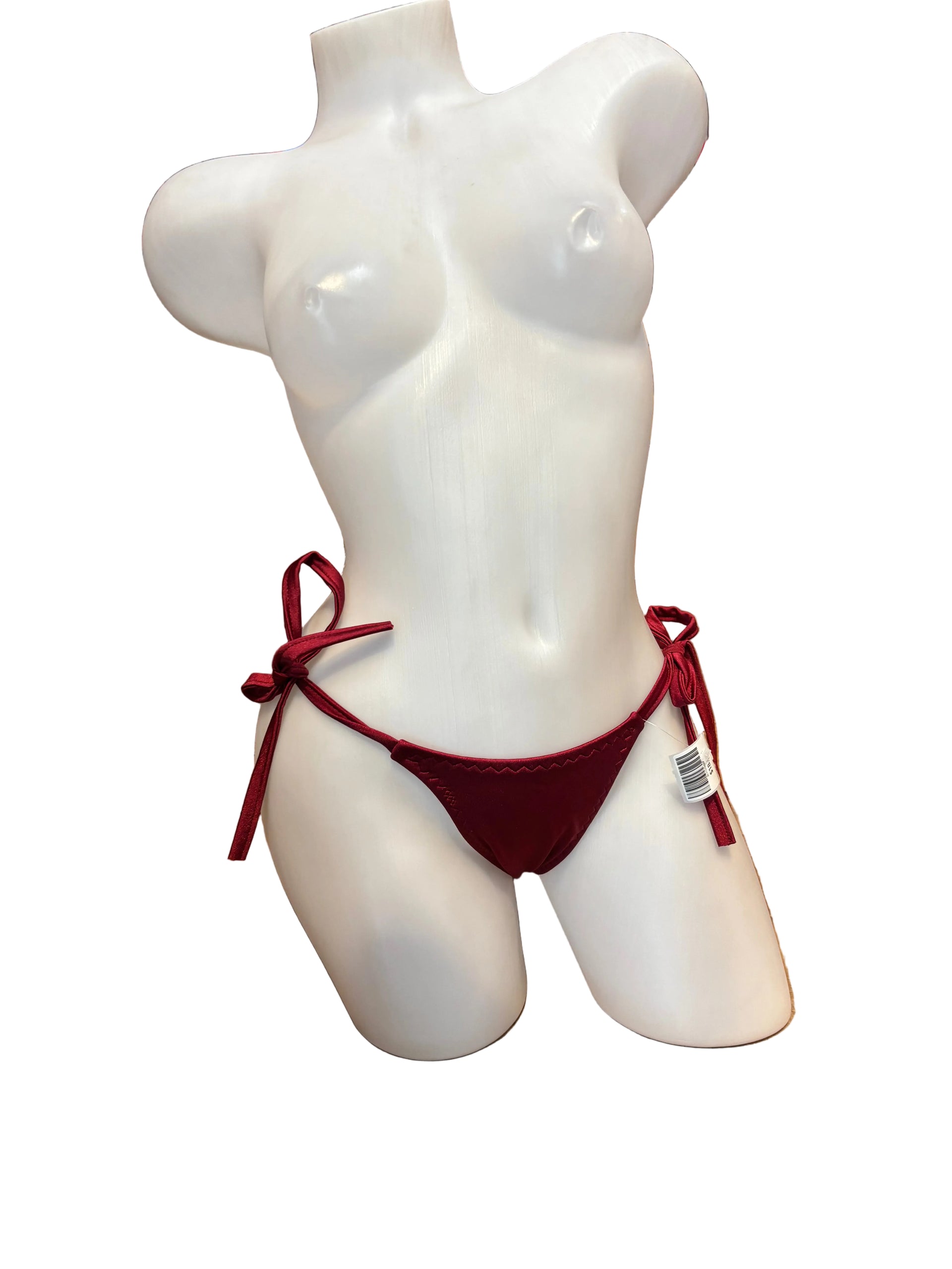Scrunch Back Tie Sides Thong Burgundy - Model Express Vancouver
