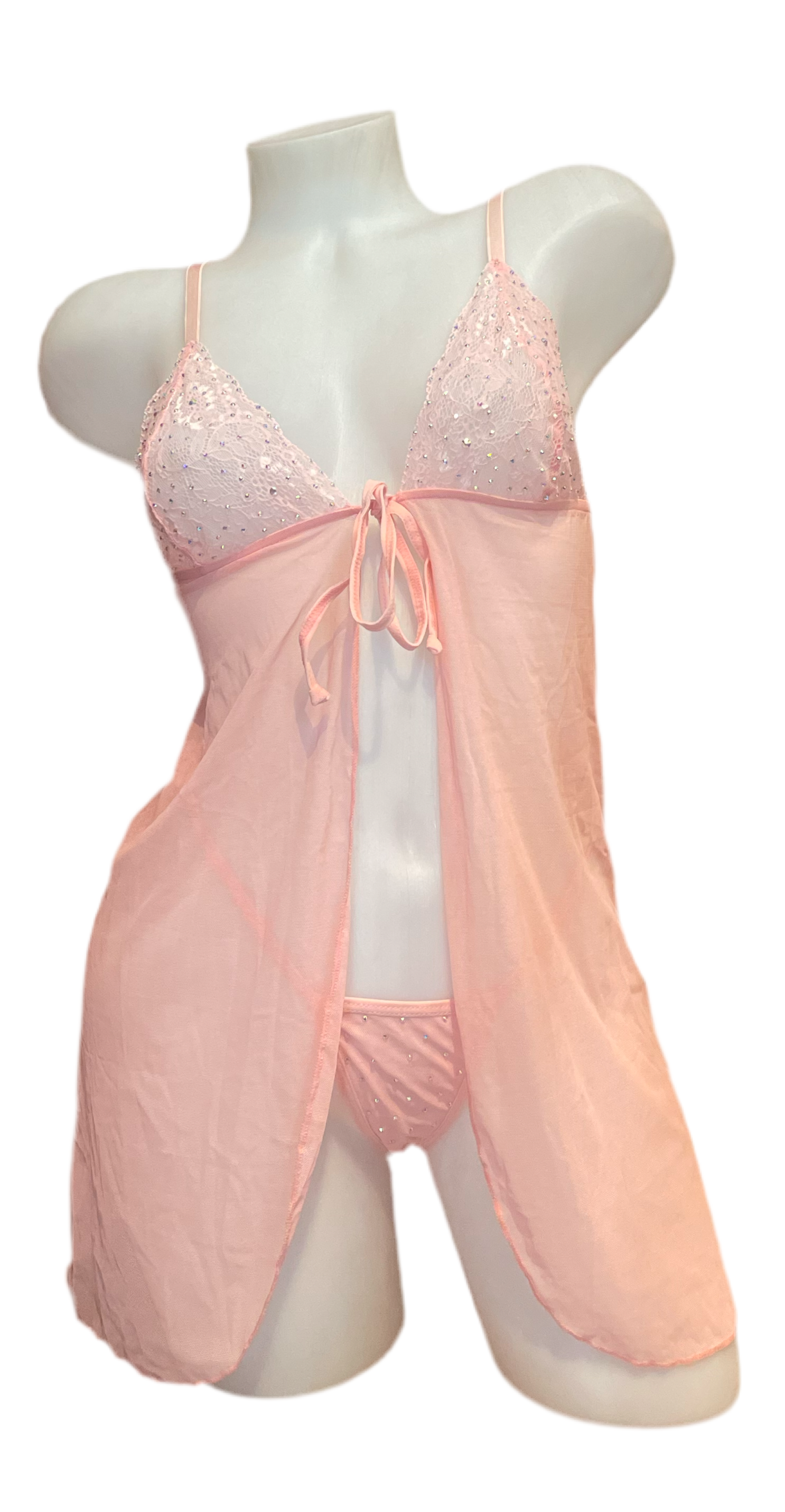 Rhinestone Lace Babydoll Blush - Model Express Vancouver