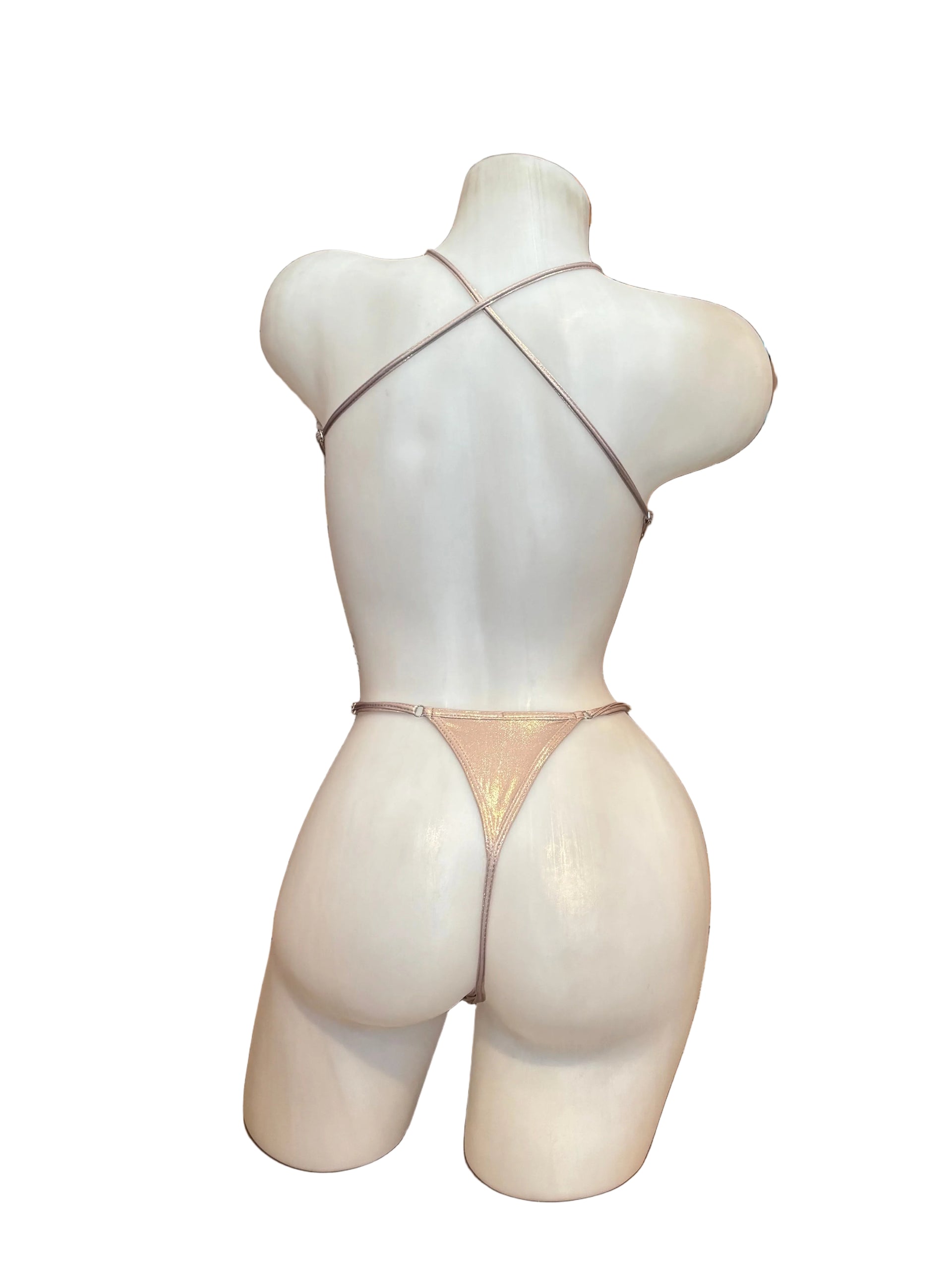Strappy O-Ring Bodysuit Champagne - Model Express Vancouver
