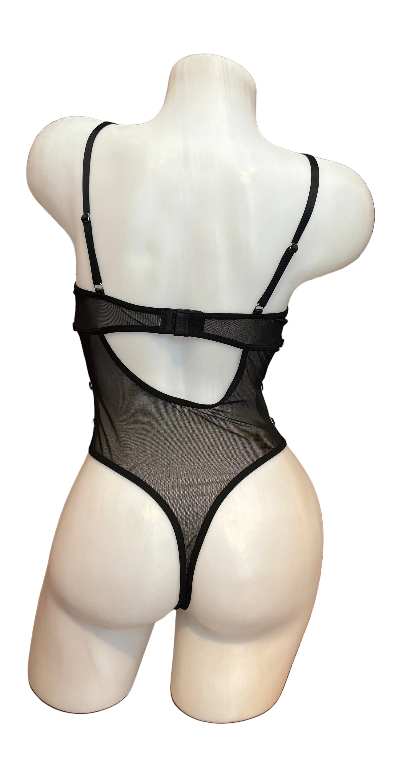 Harness Mesh Bodysuit Black