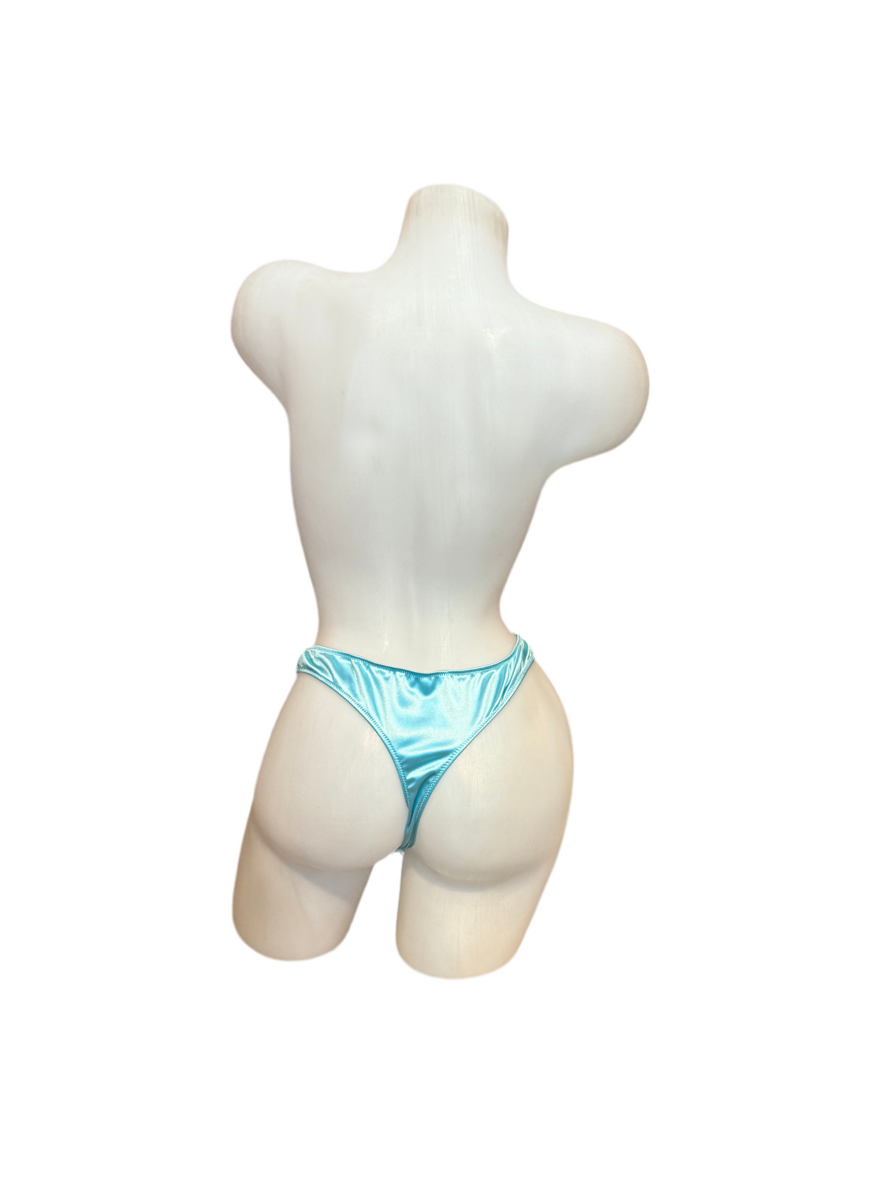 Glossy T-Back Thong No Clip - Aqua