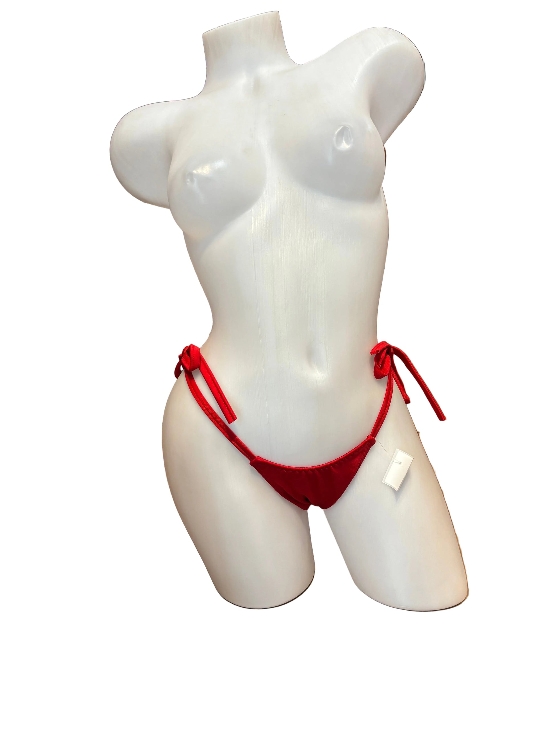 Scrunch Back Tie Sides Thong Red - Model Express Vancouver
