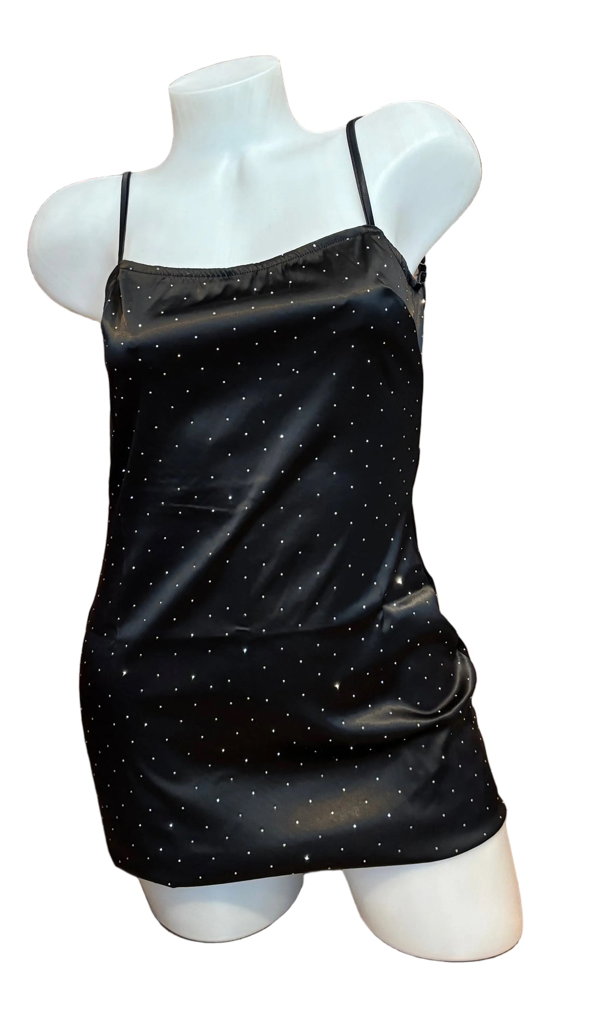 Micro Rhinestone Spaghetti Strap Dress