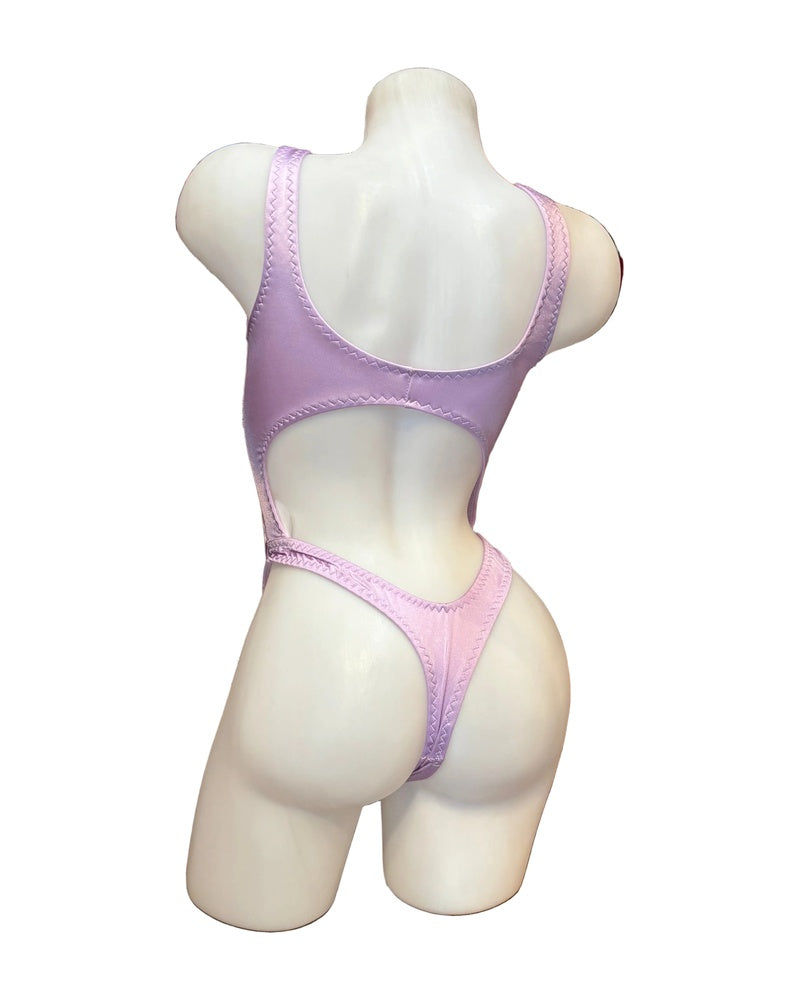 Bralette Top Thong Back Bodysuit Lilac - Model Express Vancouver