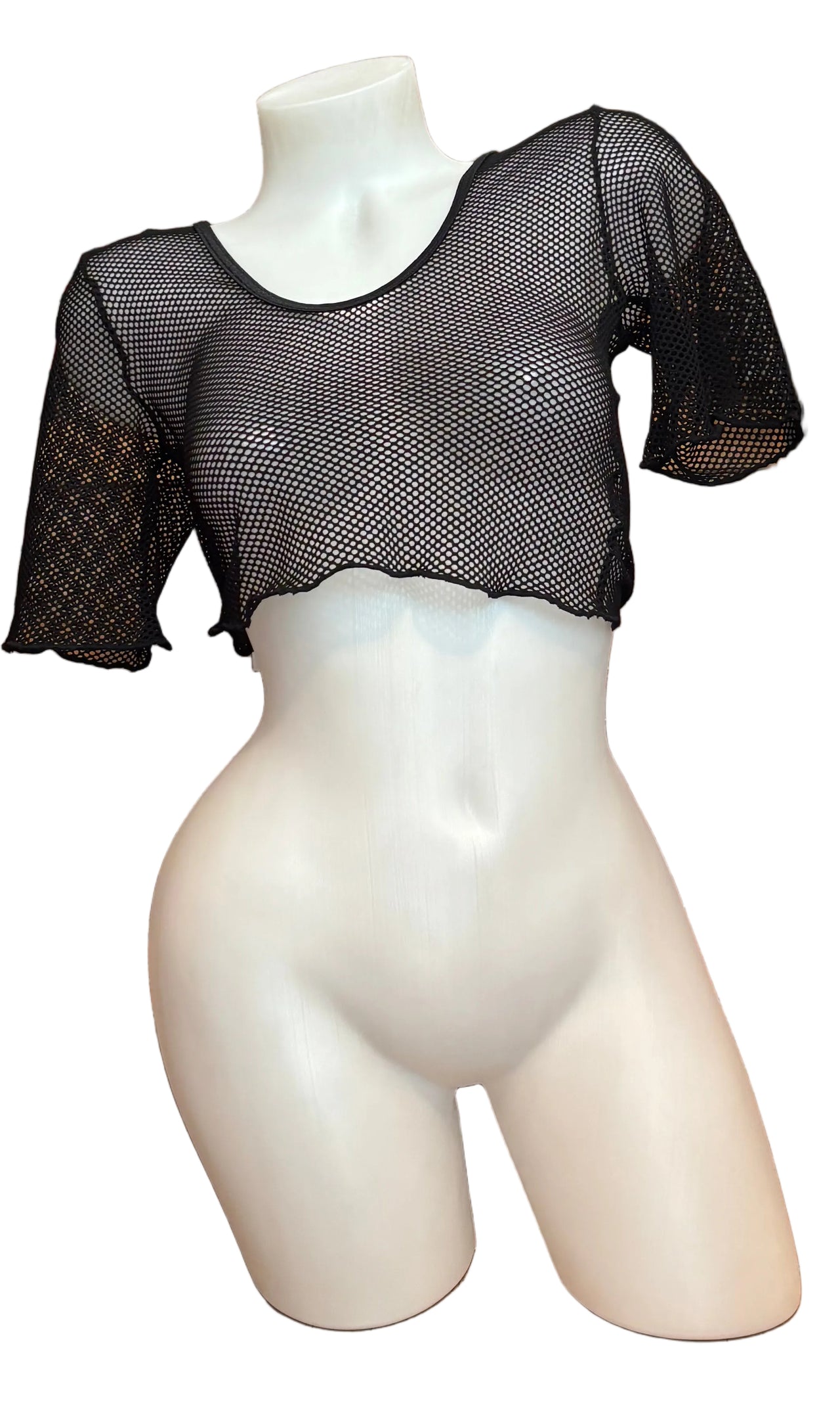 Fishnet Short Sleeve T-Shirt - Black