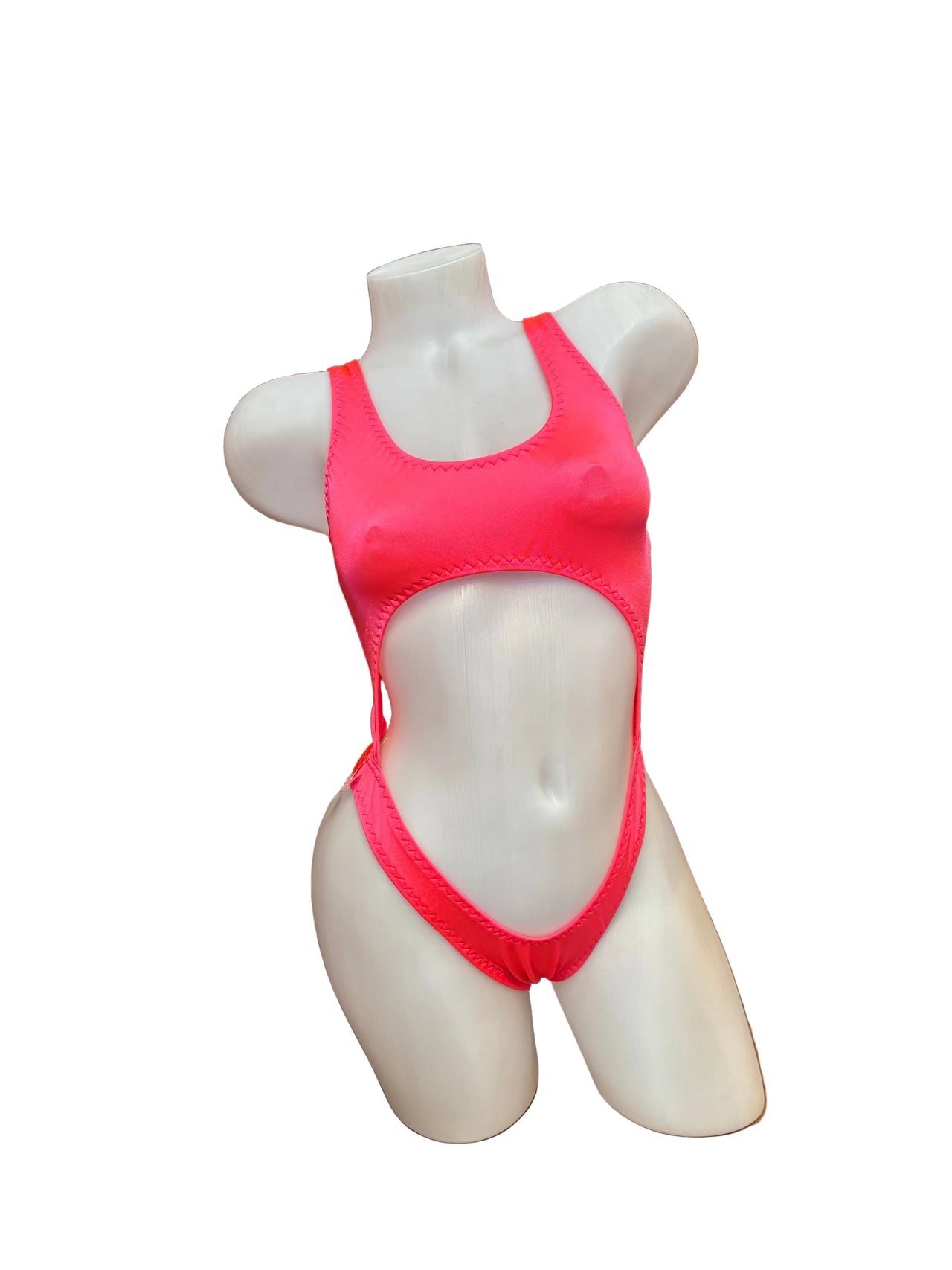 Bralette Top Thong Back Bodysuit Coral