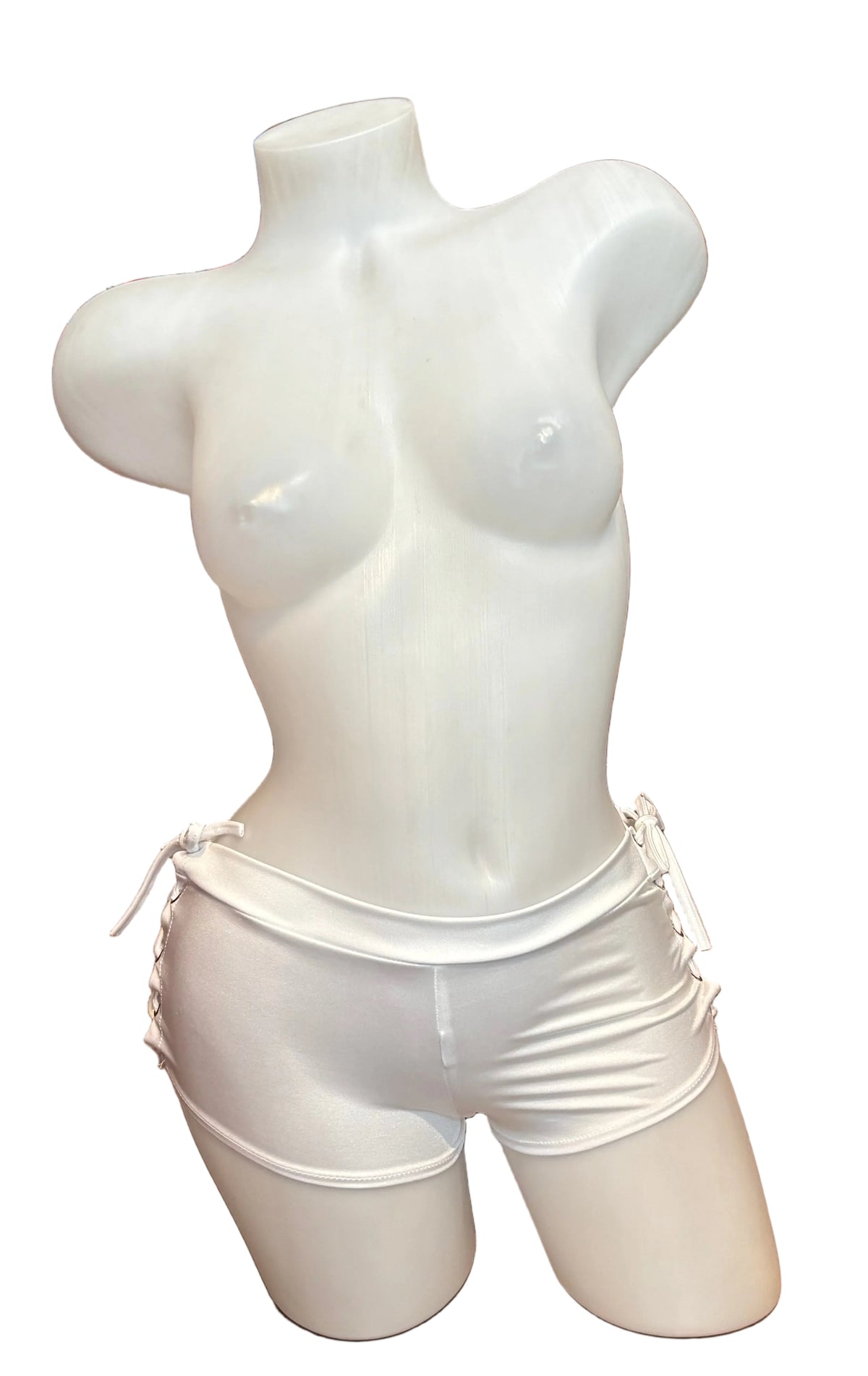 Lace Up Side Booty Shorts White