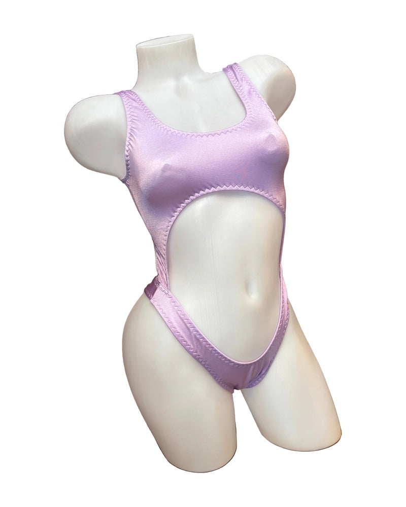 Bralette Top Thong Back Bodysuit Lilac - Model Express Vancouver
