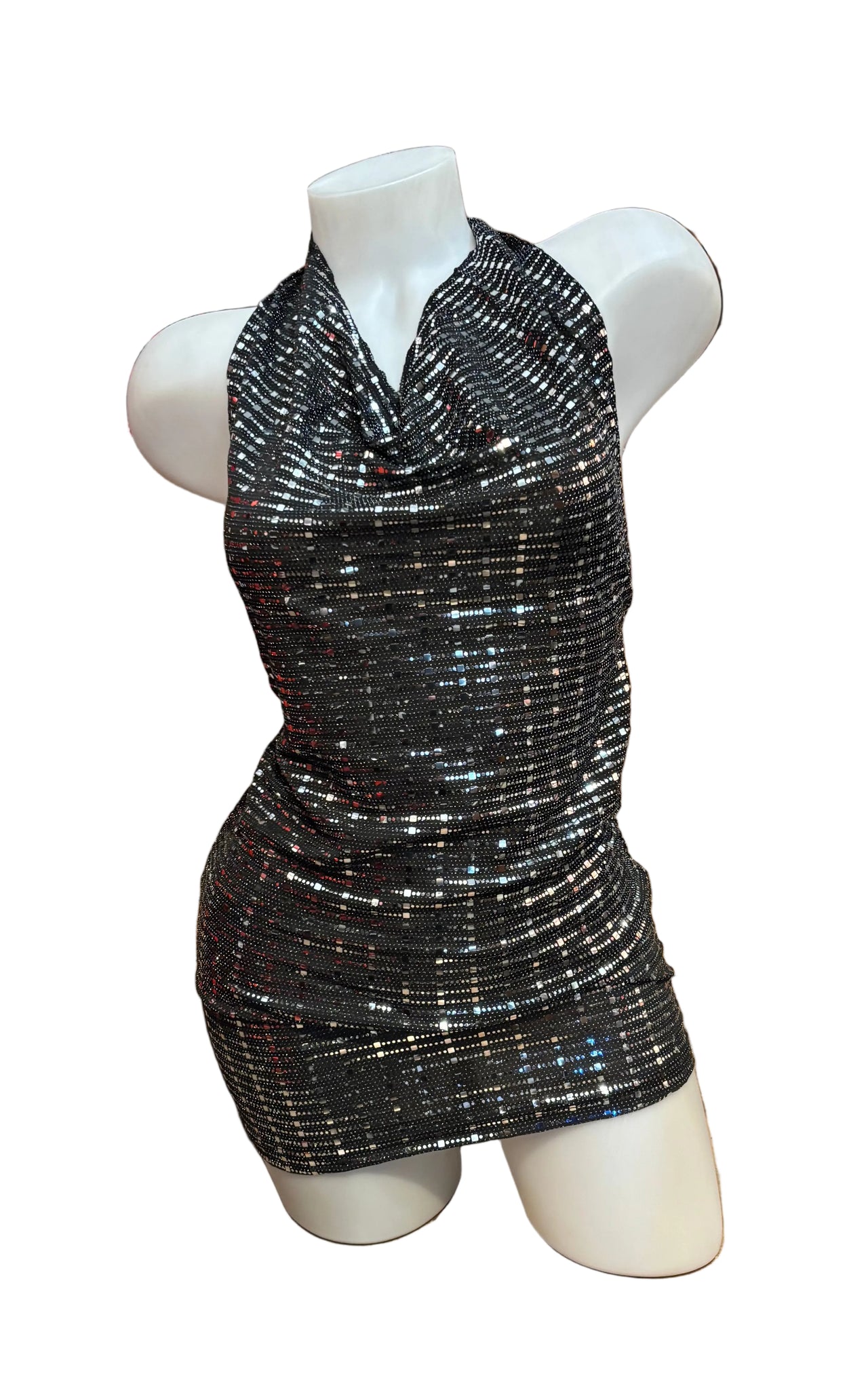 Disco Cowl Neck Dress