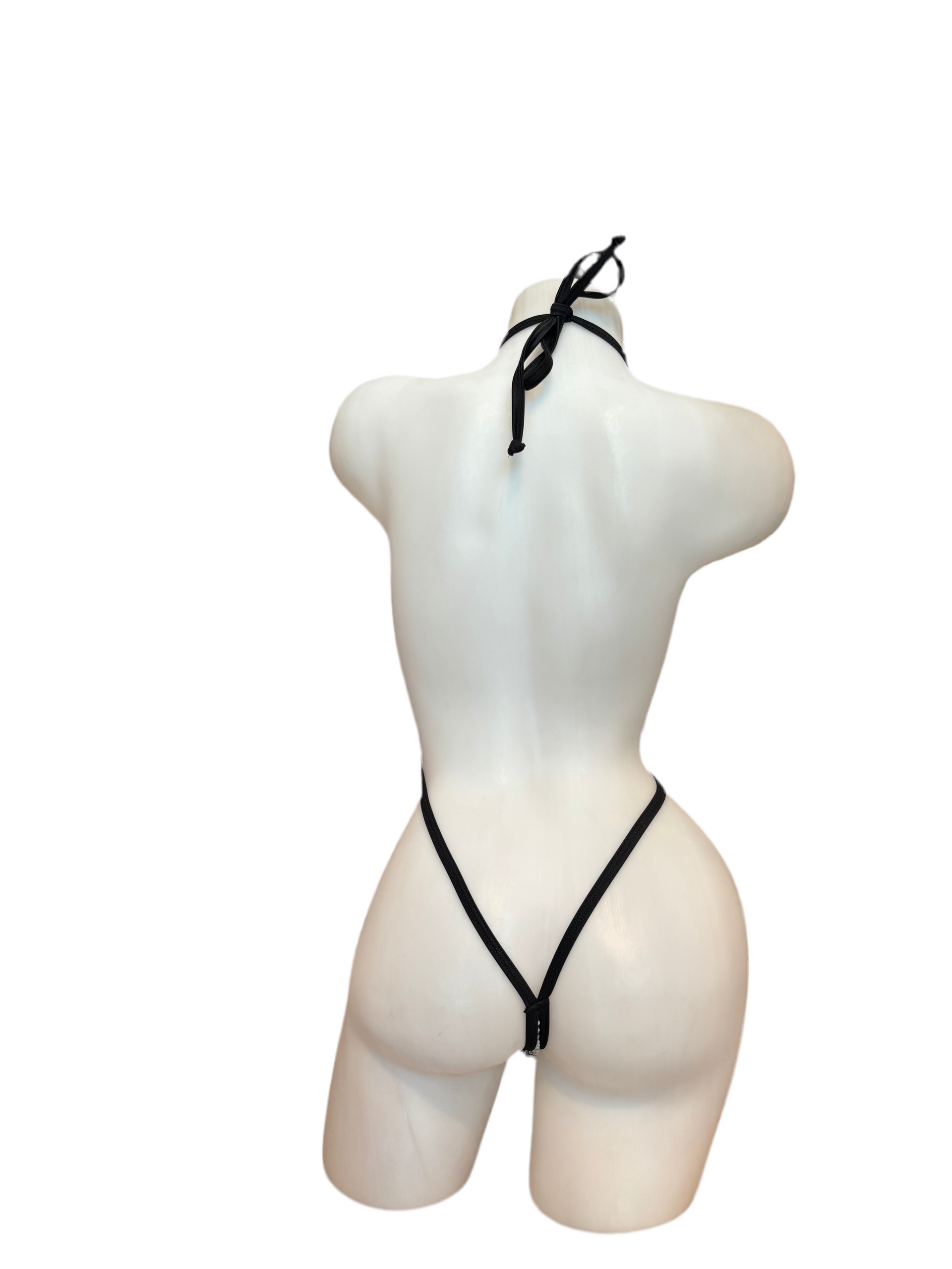 Rhinestone Sling Shot Design Silver/Black - Model Express Vancouver