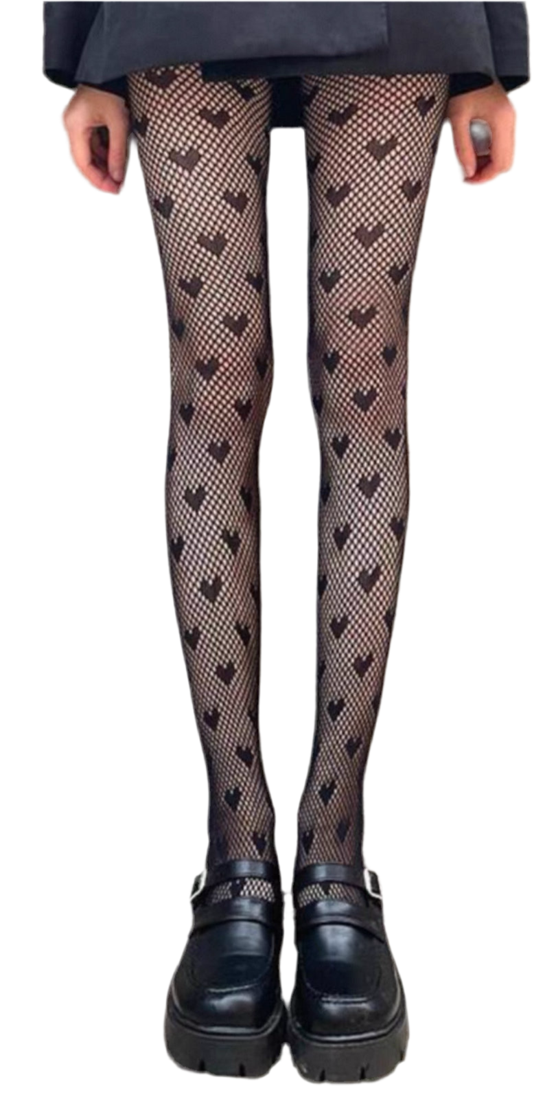 Hearts Fishnet Black