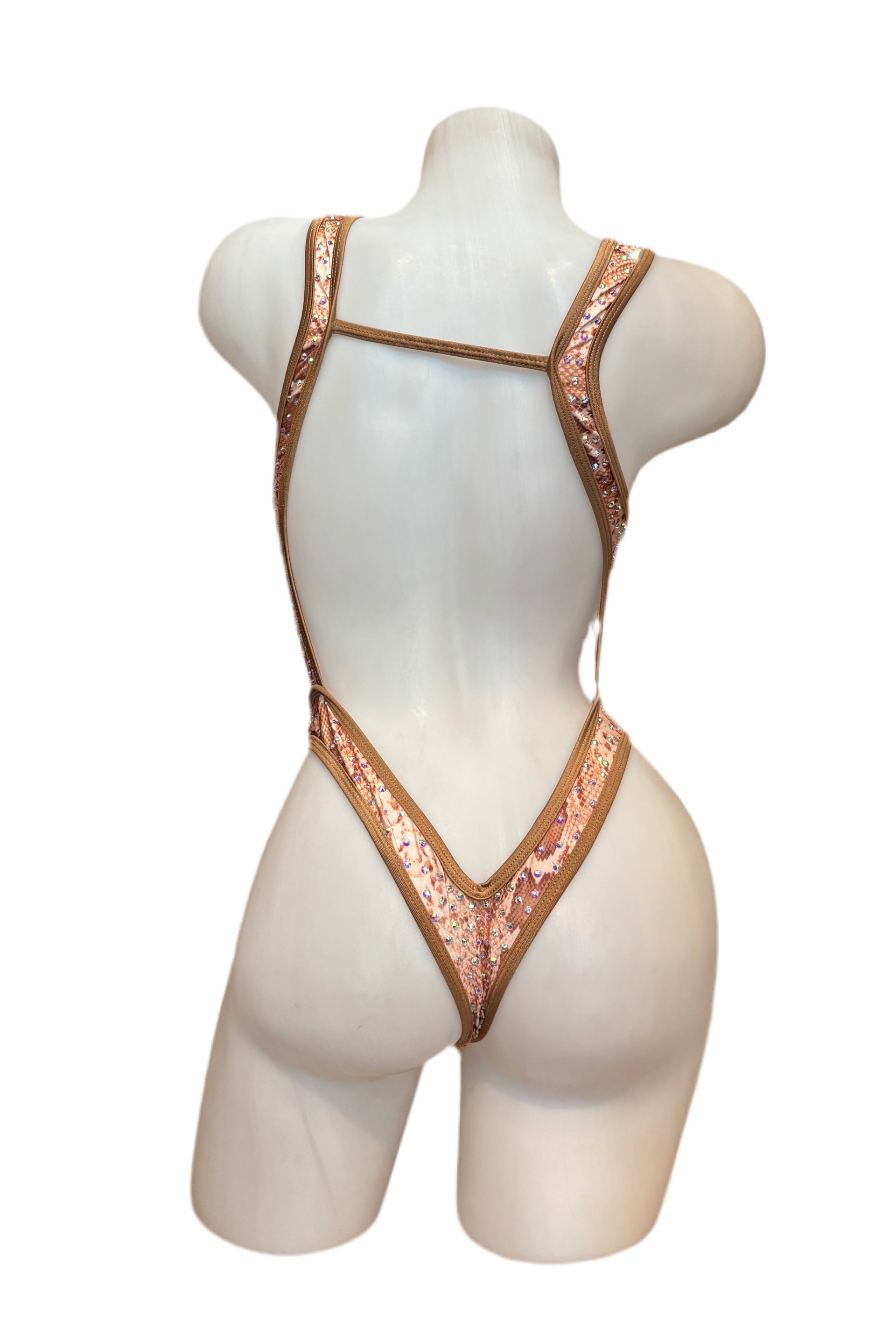 Rhinestone Bralette One Piece Snake - Model Express Vancouver