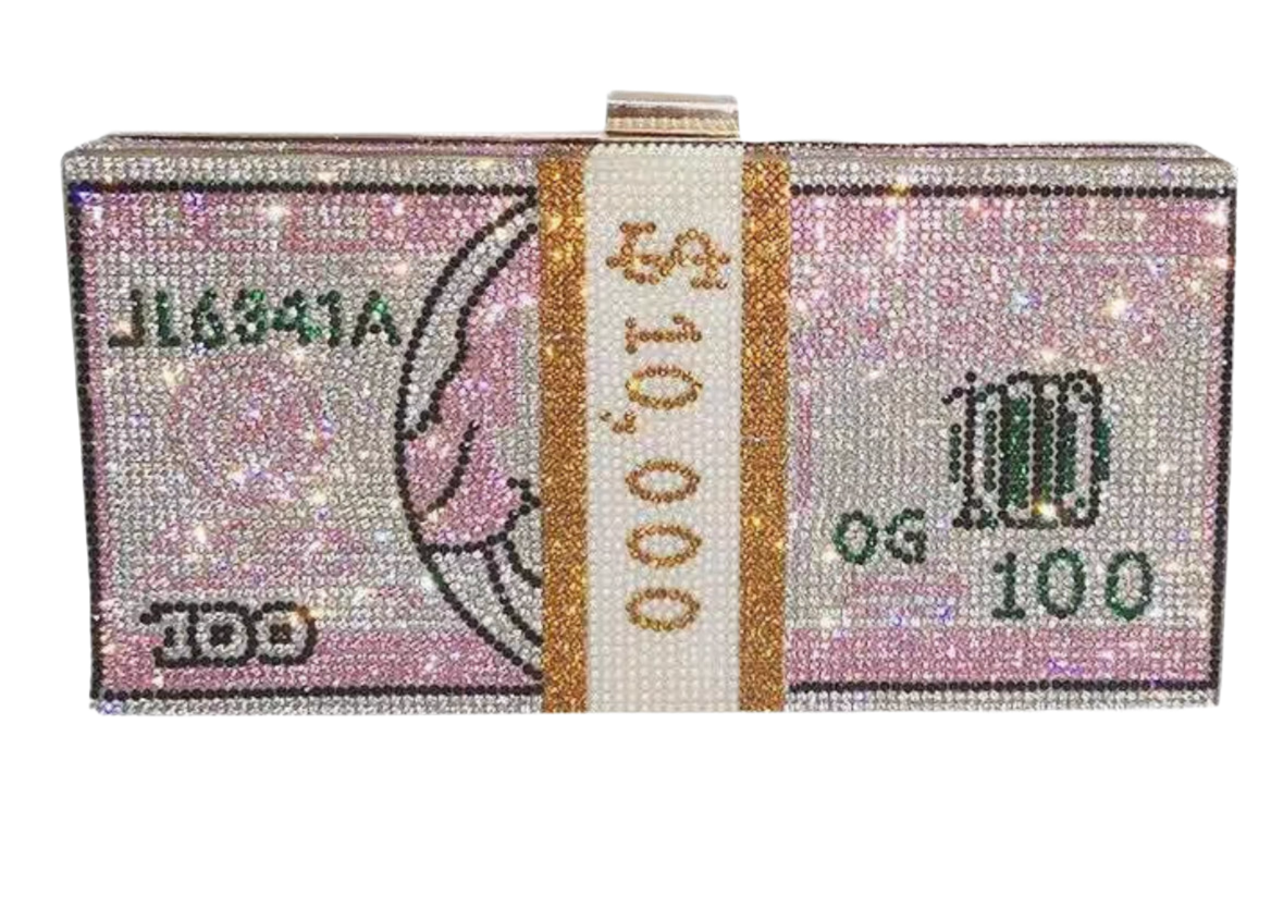 Rhinestone $Money Purse Pink - Model Express Vancouver