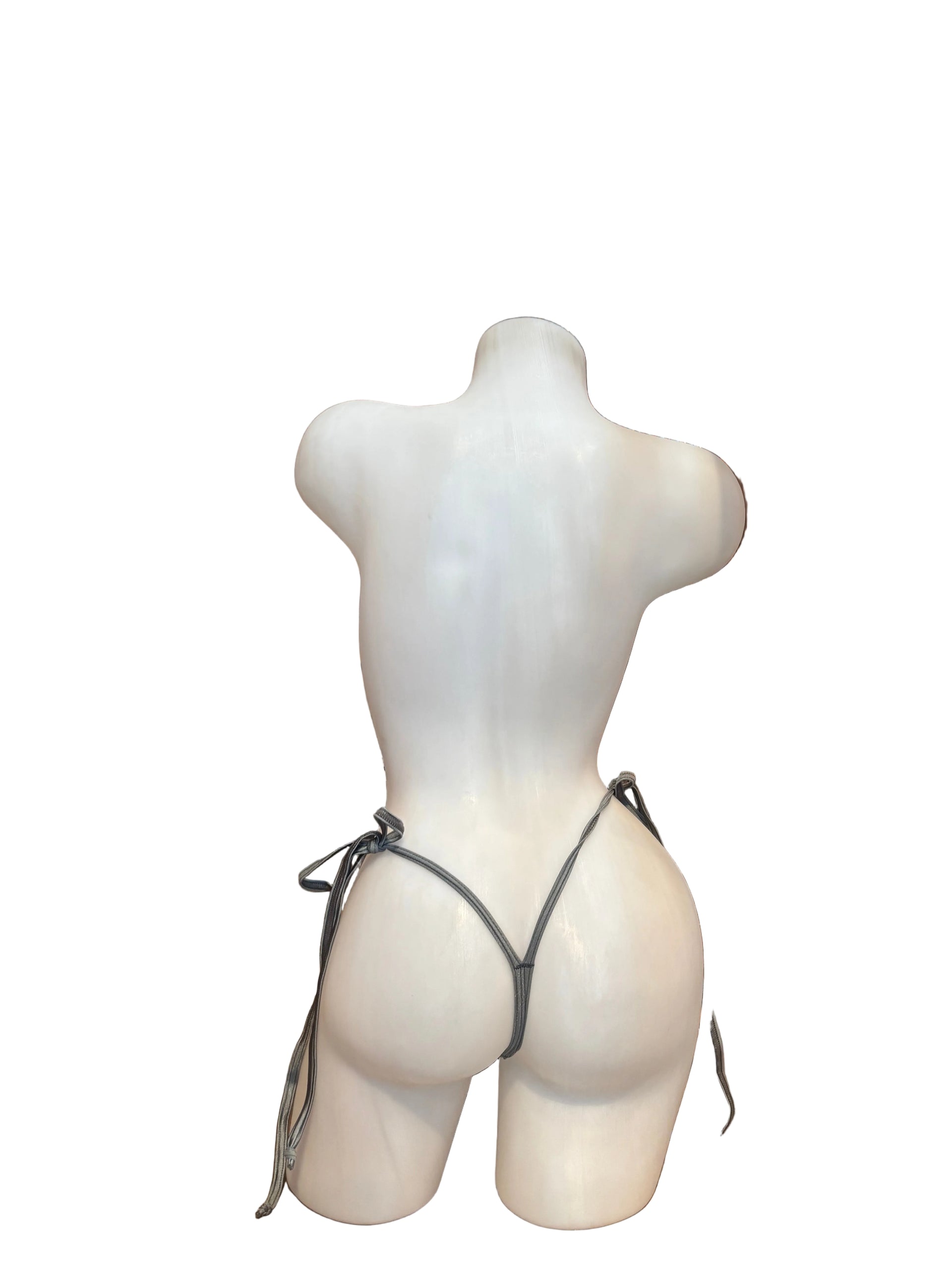Y-Back G-string with Side Ties - Charcoal - Model Express Vancouver