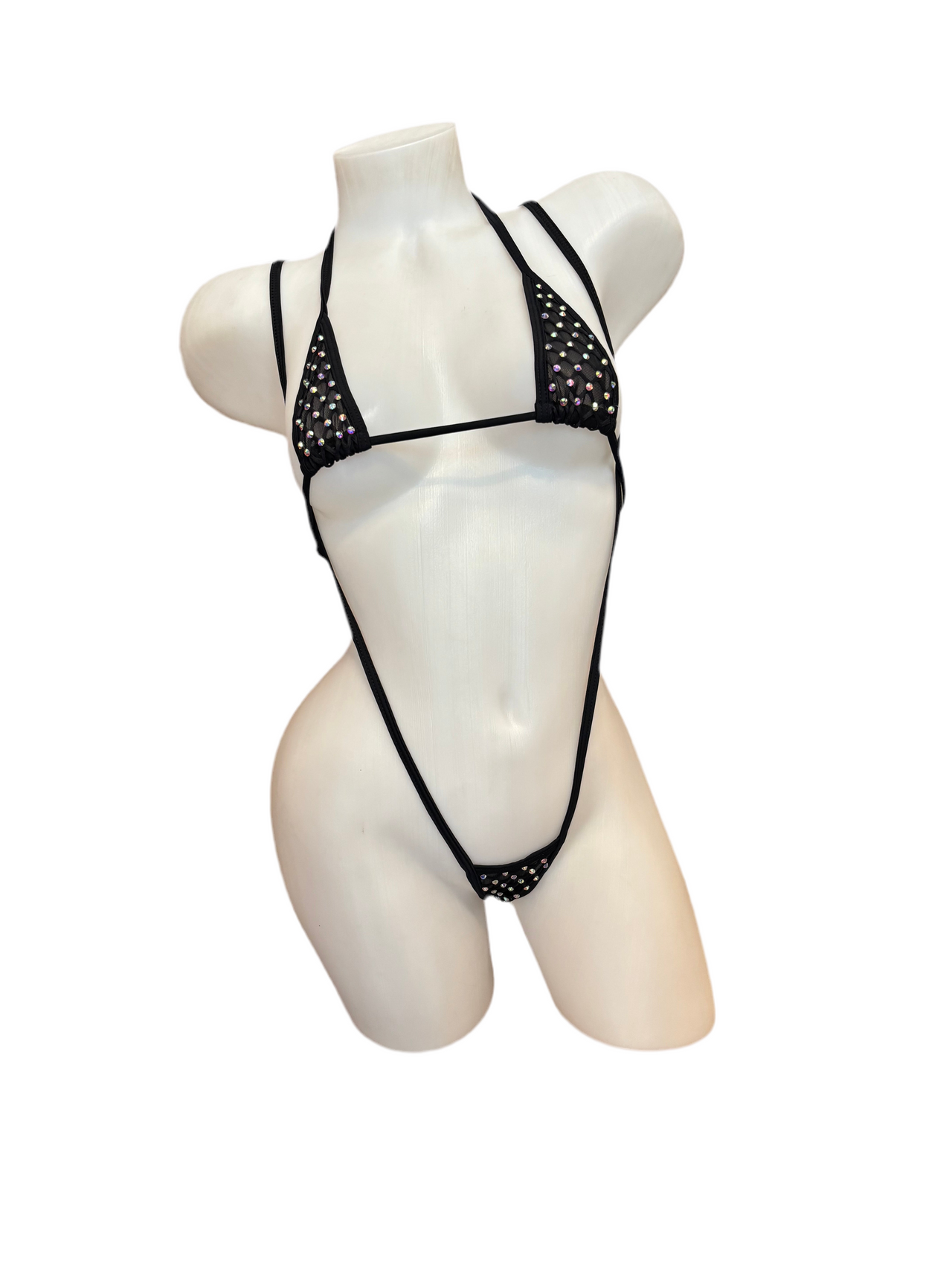 Crystal Sling Shot Bikini Black - Model Express Vancouver