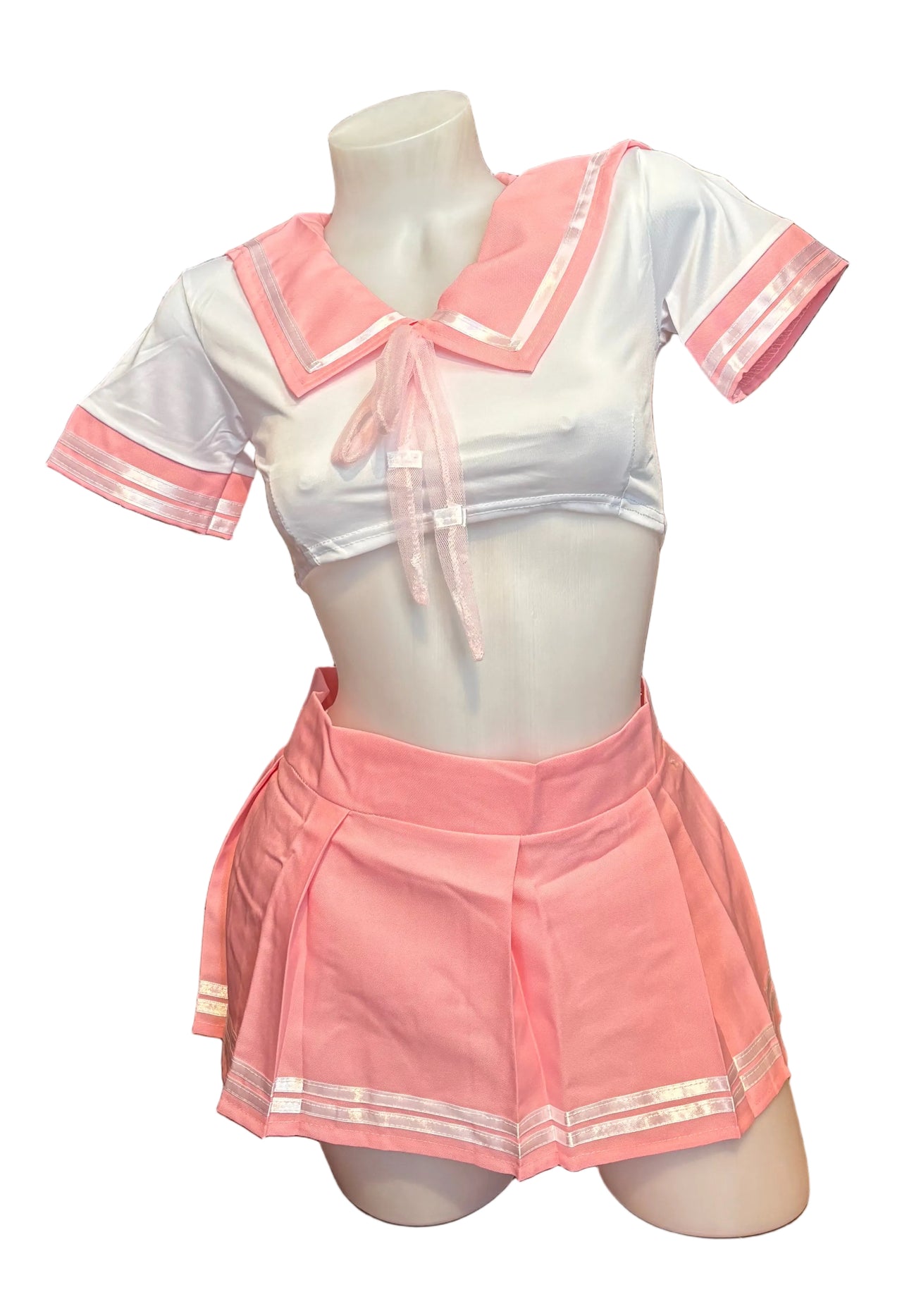 School Girl Skirt and Top Set Baby Pink