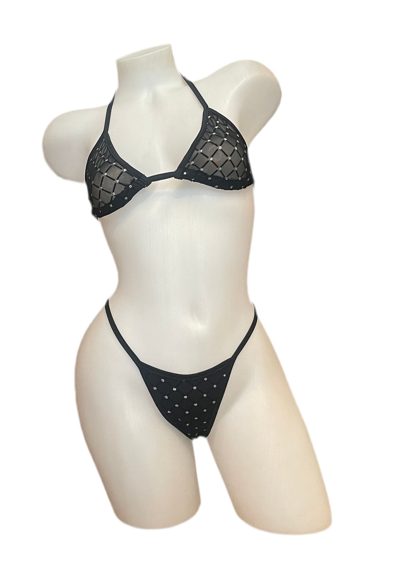 Silver Starlite Mesh Bikini Black - Model Express Vancouver