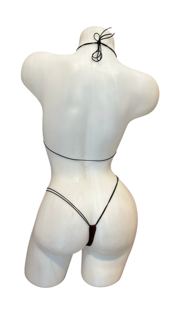 Double Thin String Bikini Gold Flames - Model Express Vancouver