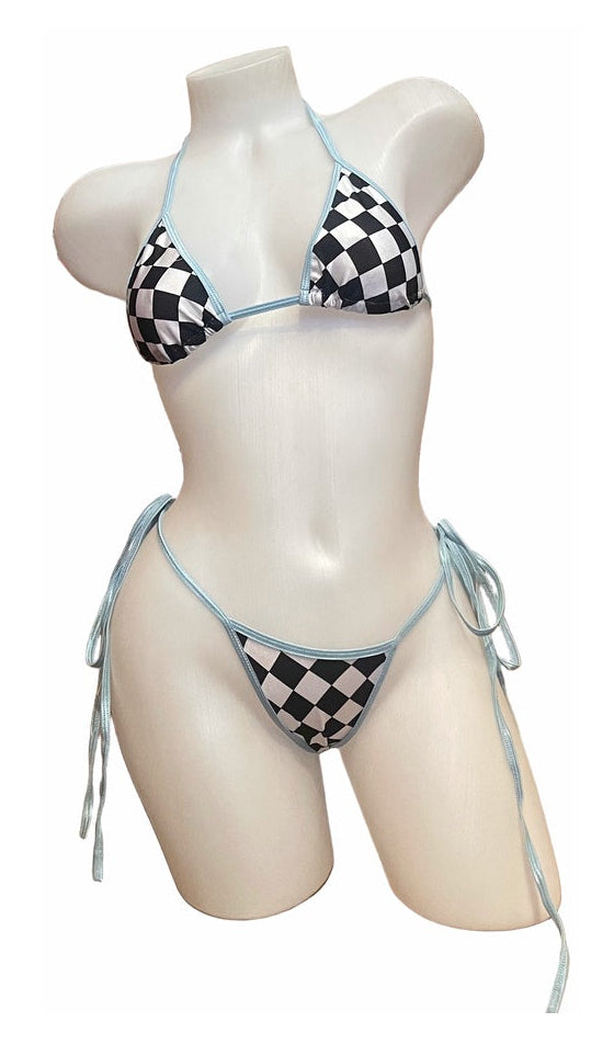 X9 Bikini: Baby Blue Motorsport (Thong) - Model Express Vancouver