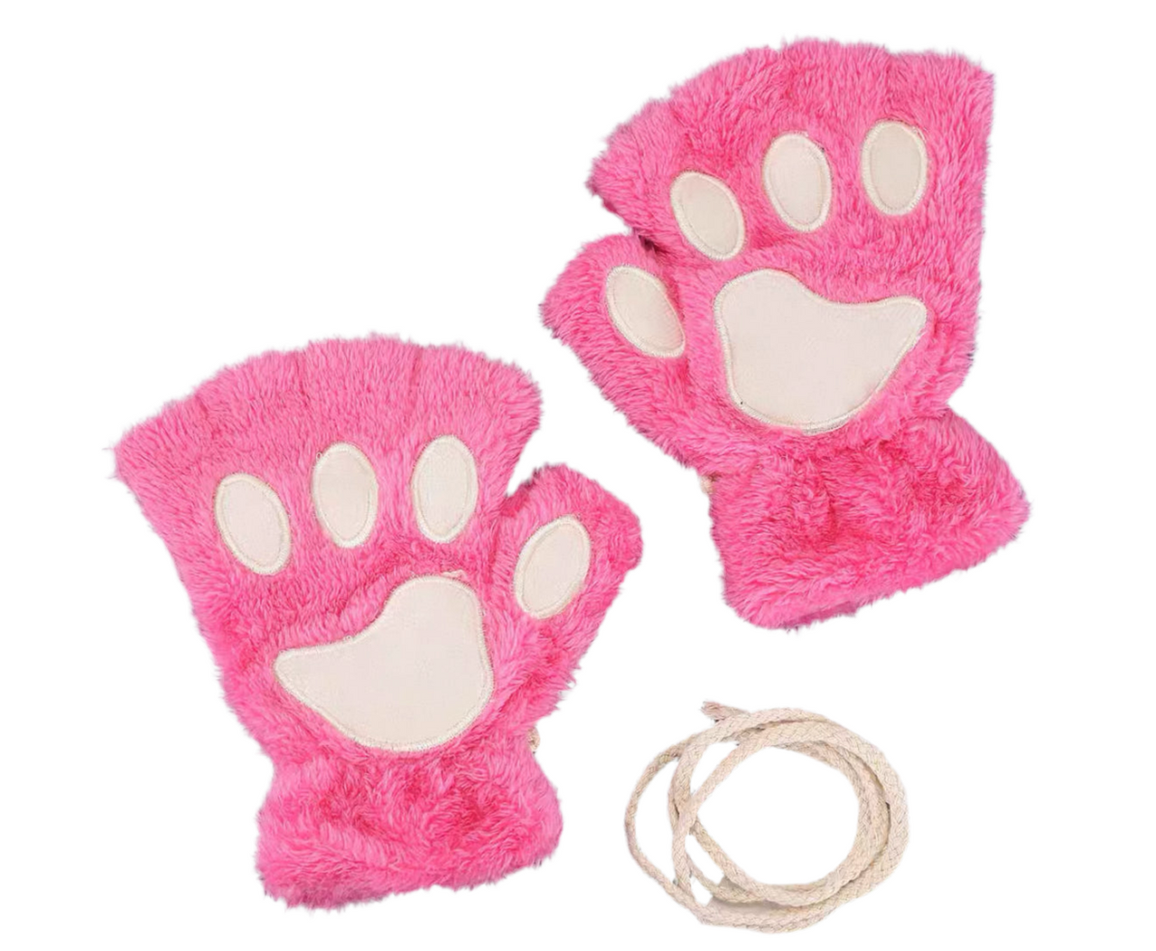 Fur Kitten Mittens Pink