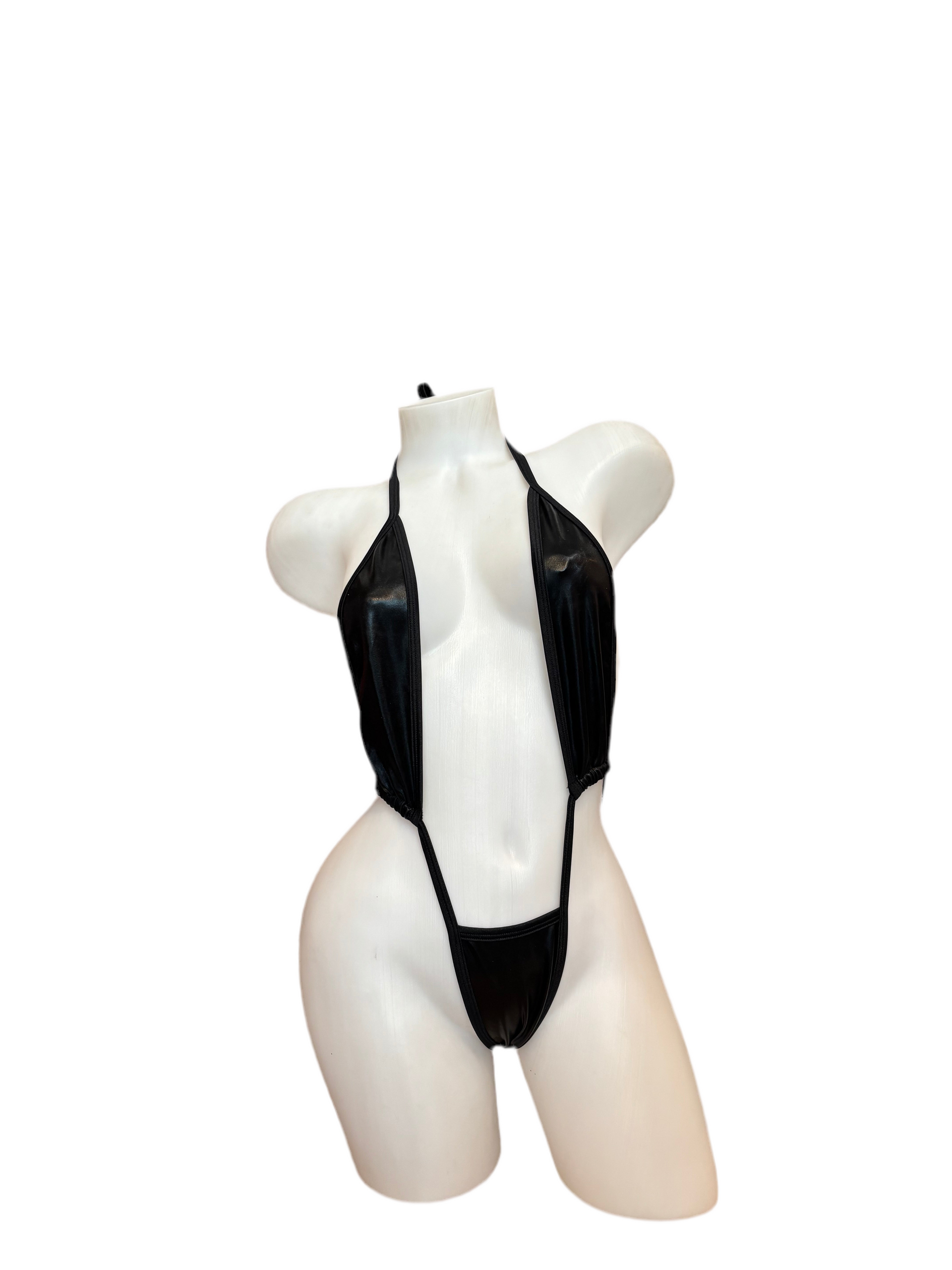 Wet Look Sling Shot Black - Model Express Vancouver