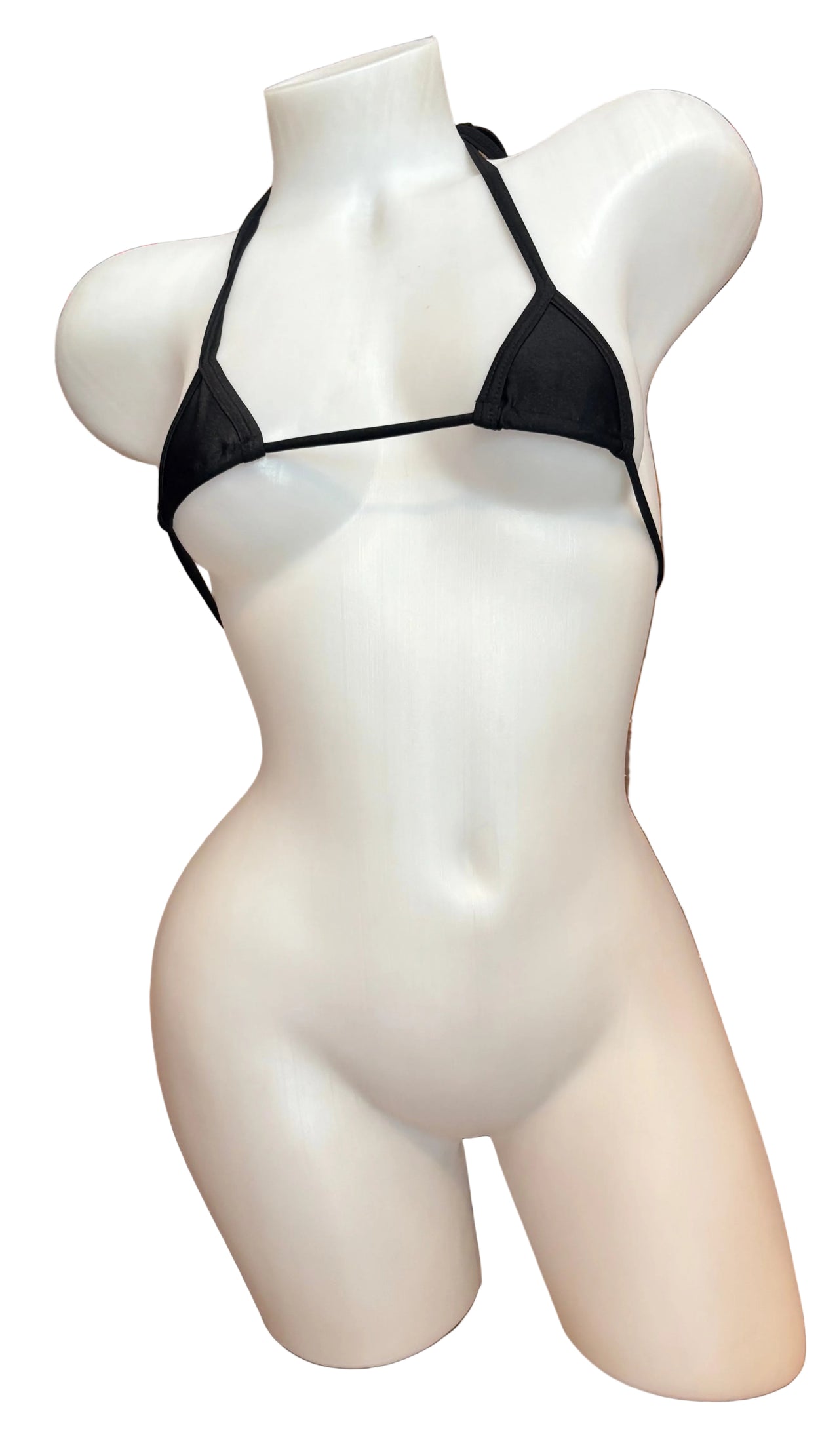 Micro Mini Tie Triangle Top - Black